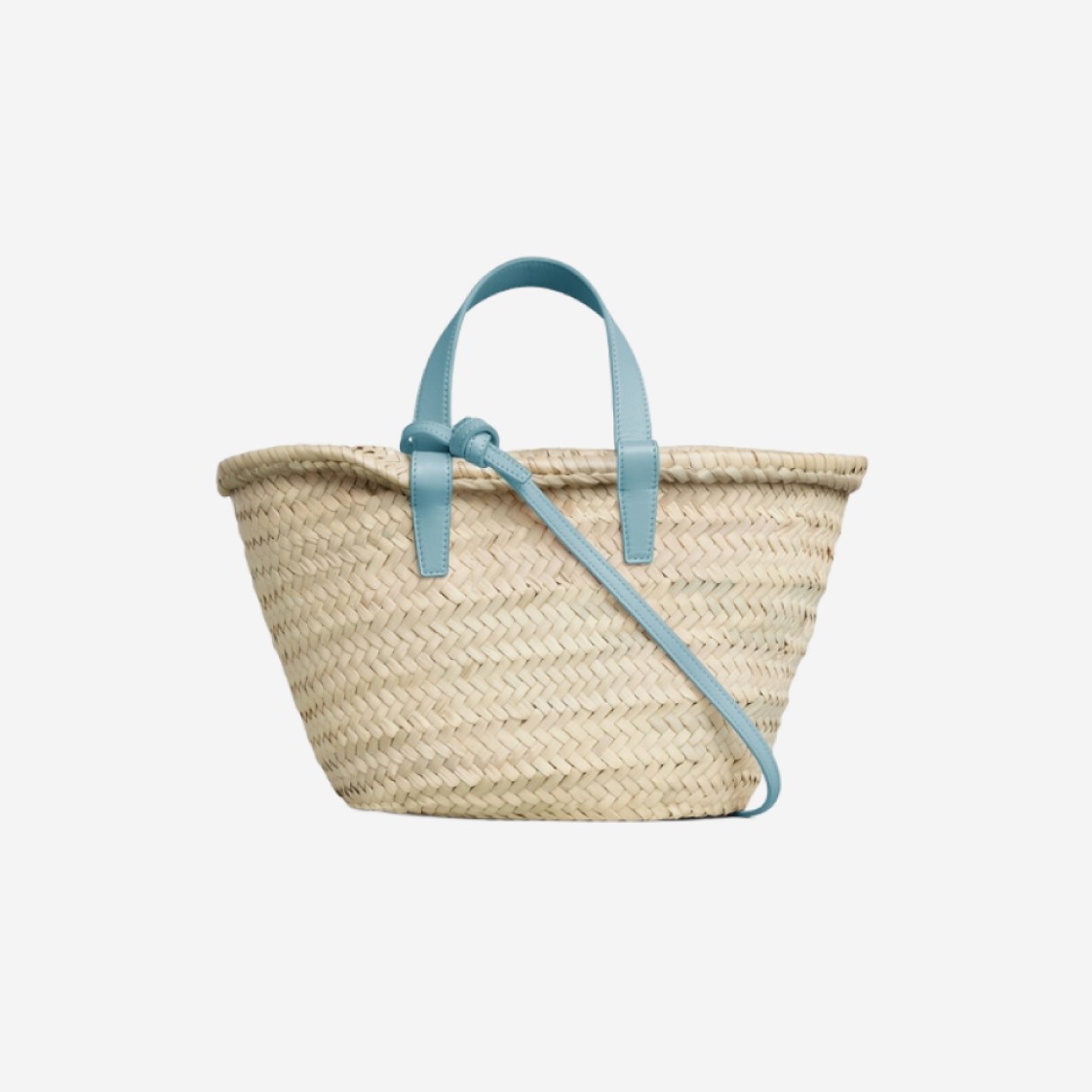 Celine Teen Triomphe Celine Classic Panier in Palm Leaves and Calfskin California Blue 상세 이미지 2