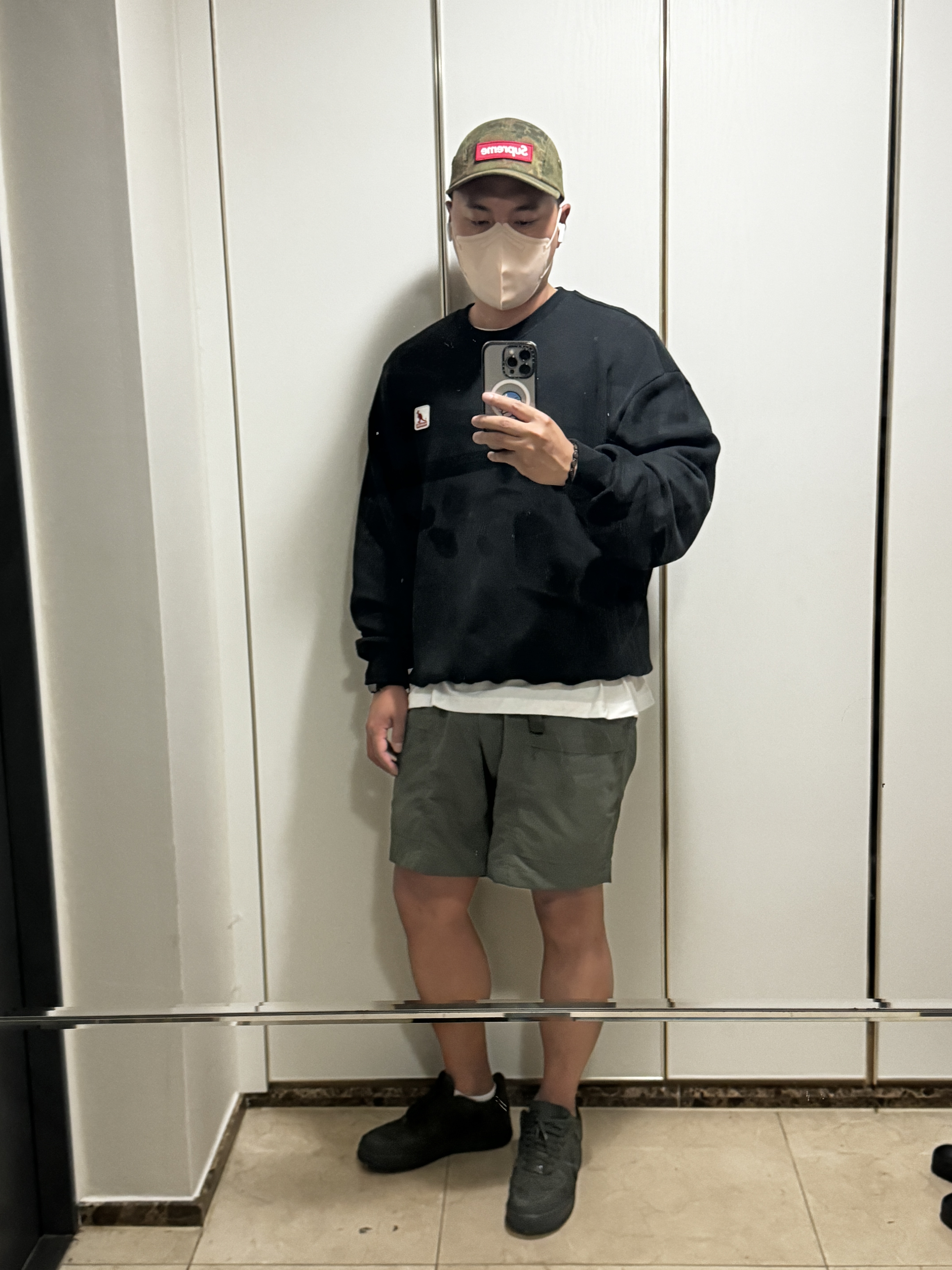 Nike x Billie Eilish Air Force 1 Low '07 SP Sequoia, Supreme Military Camp Cap Flecktarn Camo - 23FW 착용 스타일