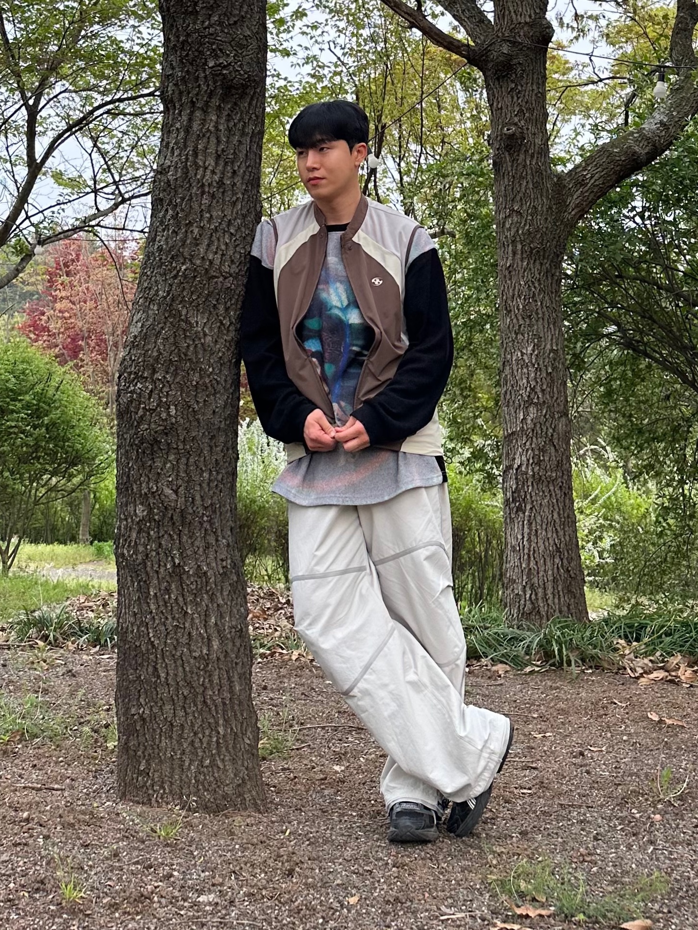 Sansan Gear Webbing Patched Pants Ivory - 24SS, Sansan Gear Conversion Jacket Brown - 23FW 착용 스타일 - 3