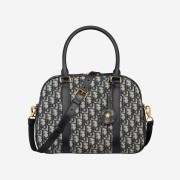 Dior Large D-Vibe Bowling Bag Oblique Jacquard Blue