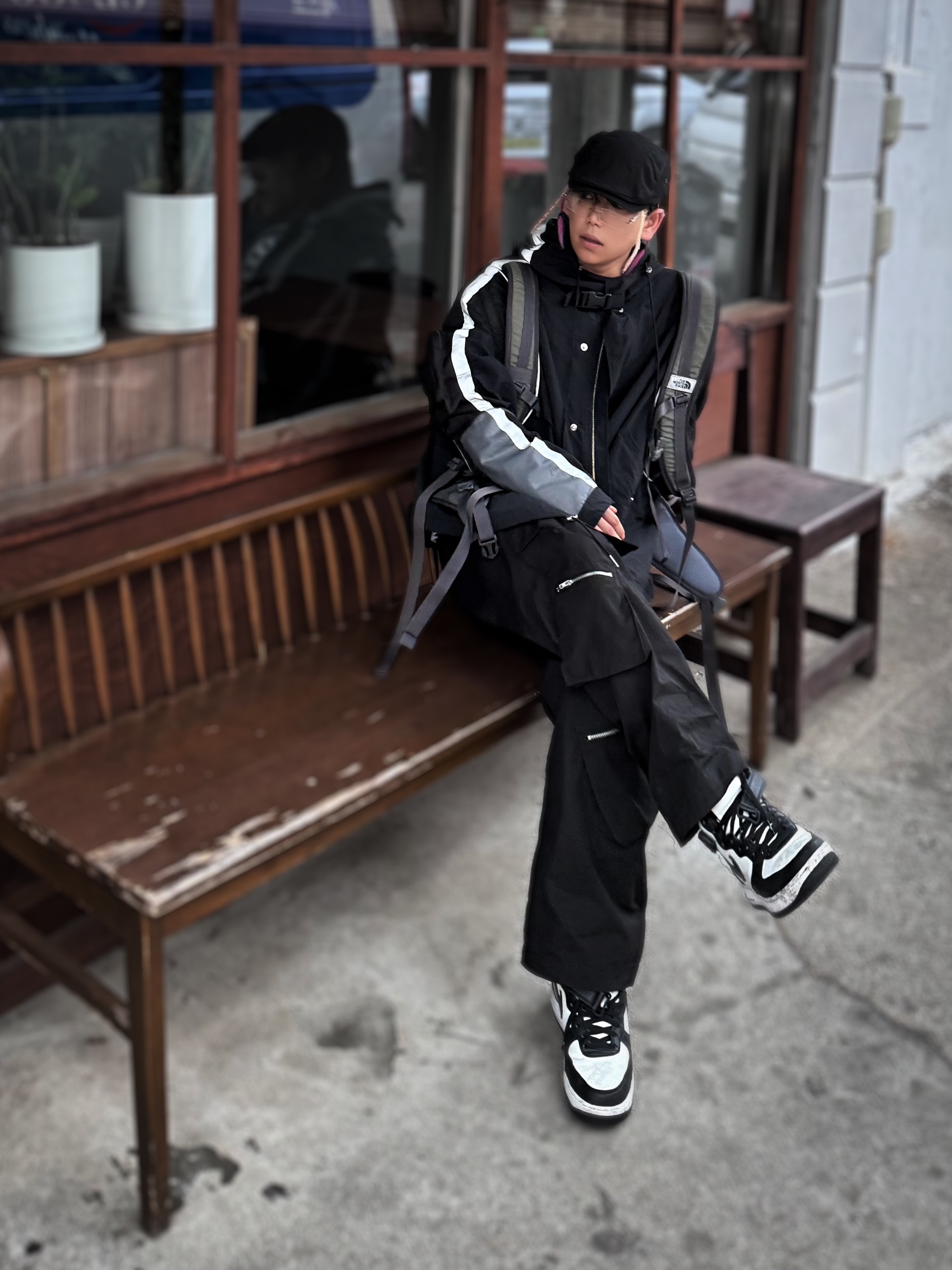 Nike x Stussy Air Force 1 '07 Mid SP Black and Light Bone 착용 스타일 - 6