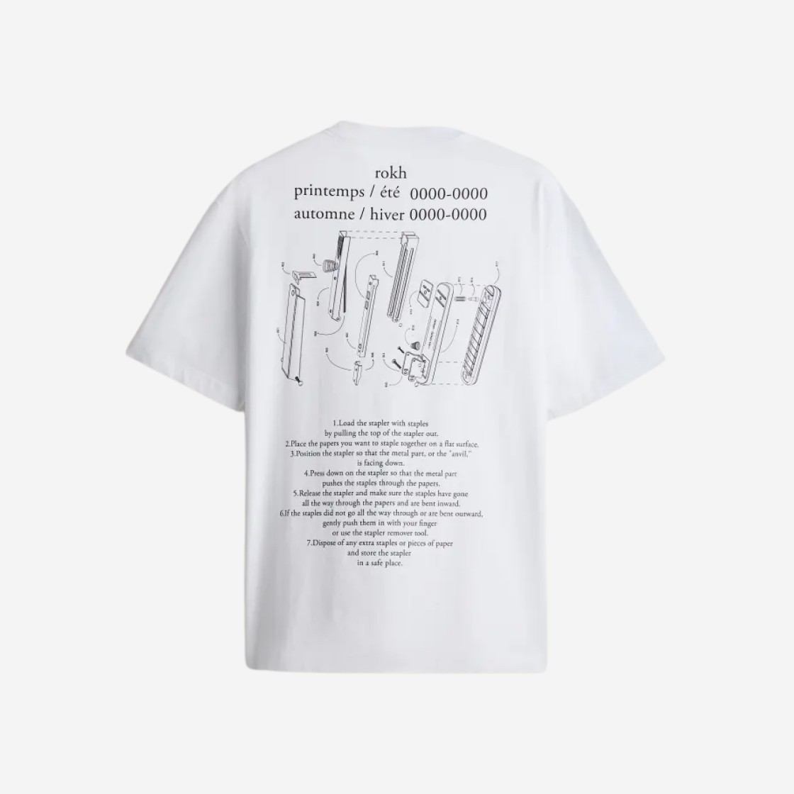 H&M x Rokh Printed T-Shirt White Staplers 상세 이미지 1