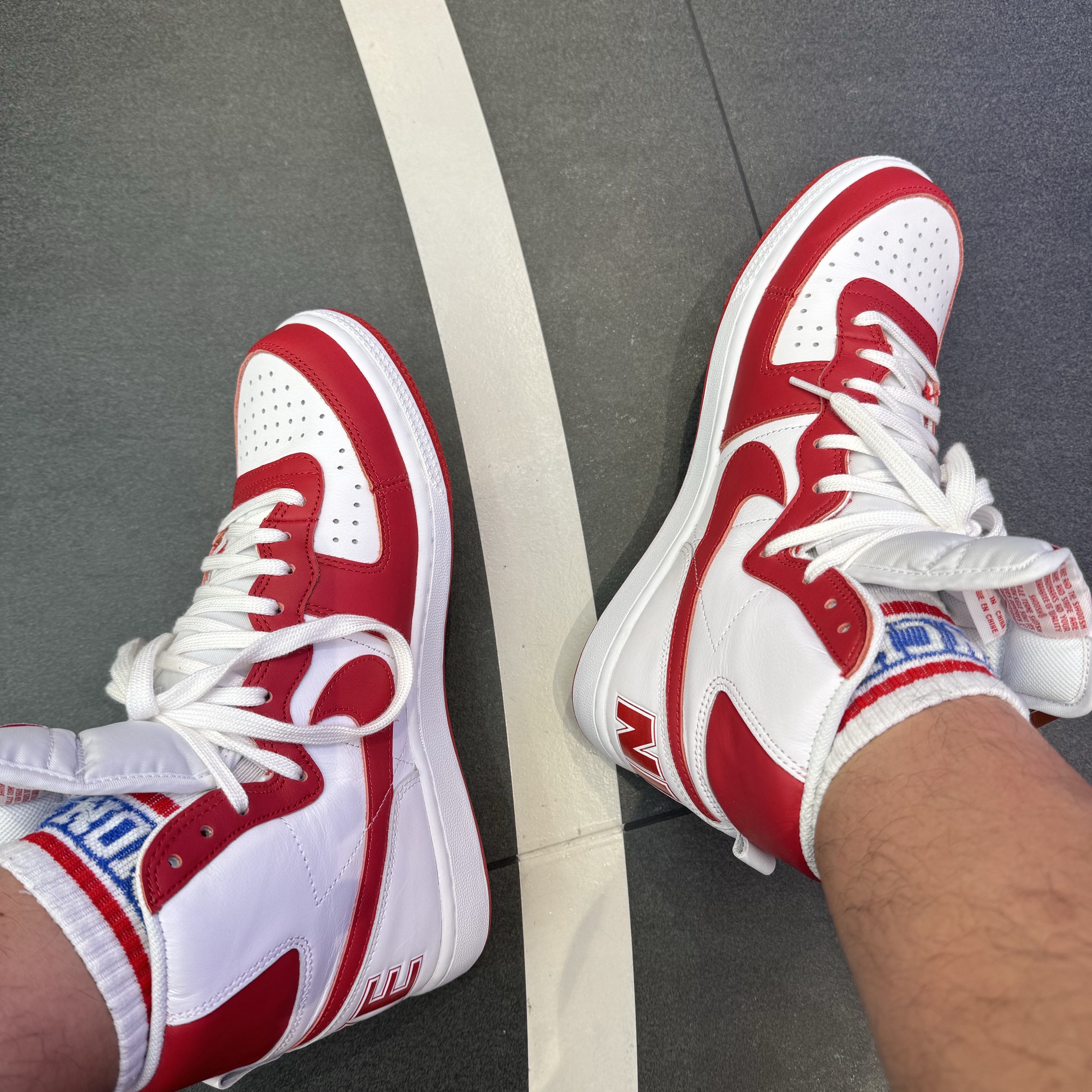 Nike Terminator High University Red and White, Nike ISPA Universal Midnight Navy 착용 스타일 - 1