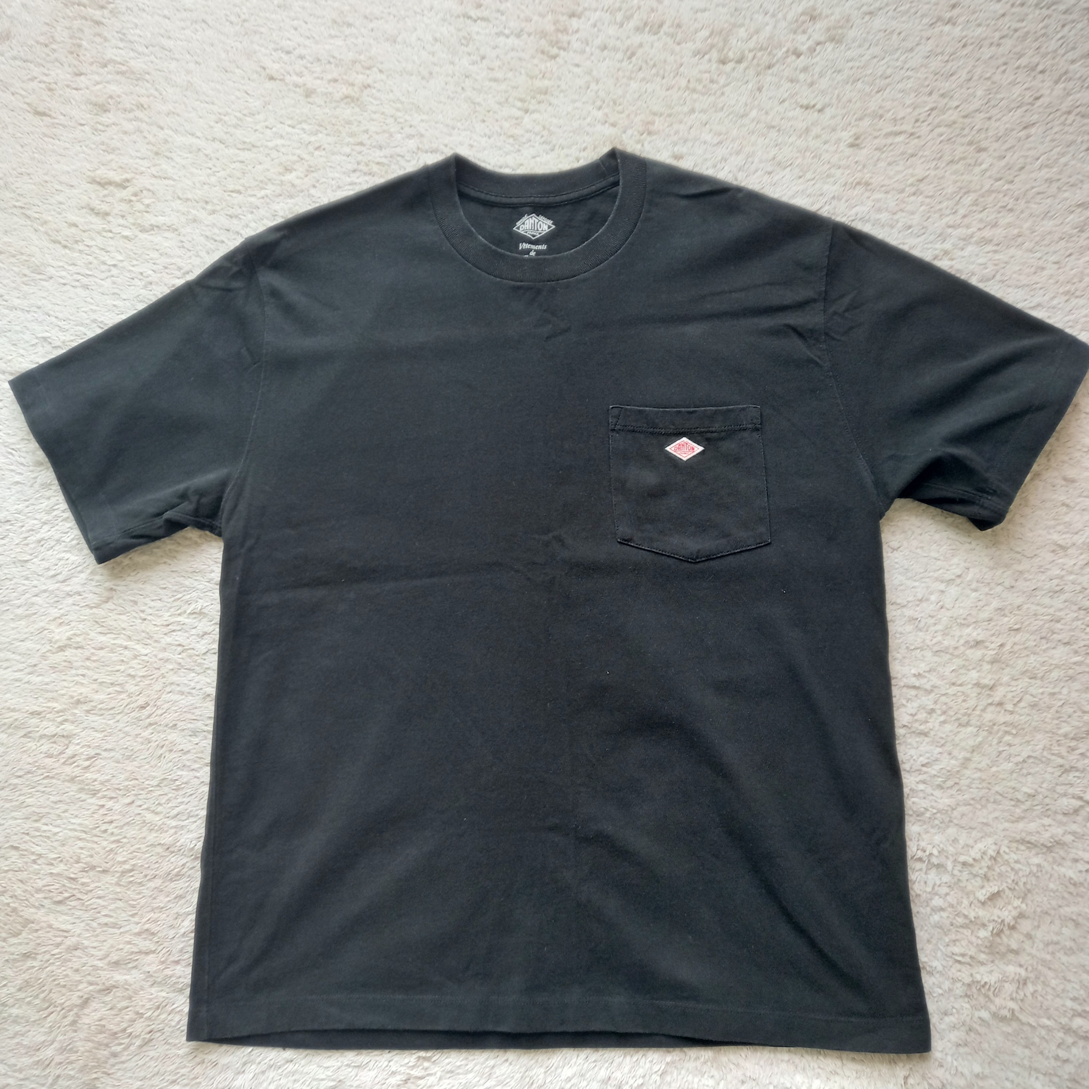 Danton Plain Short Sleeve Pocket T-Shirt White, Danton Plain Short Sleeve Pocket T-Shirt Navy 착용 스타일 - 3