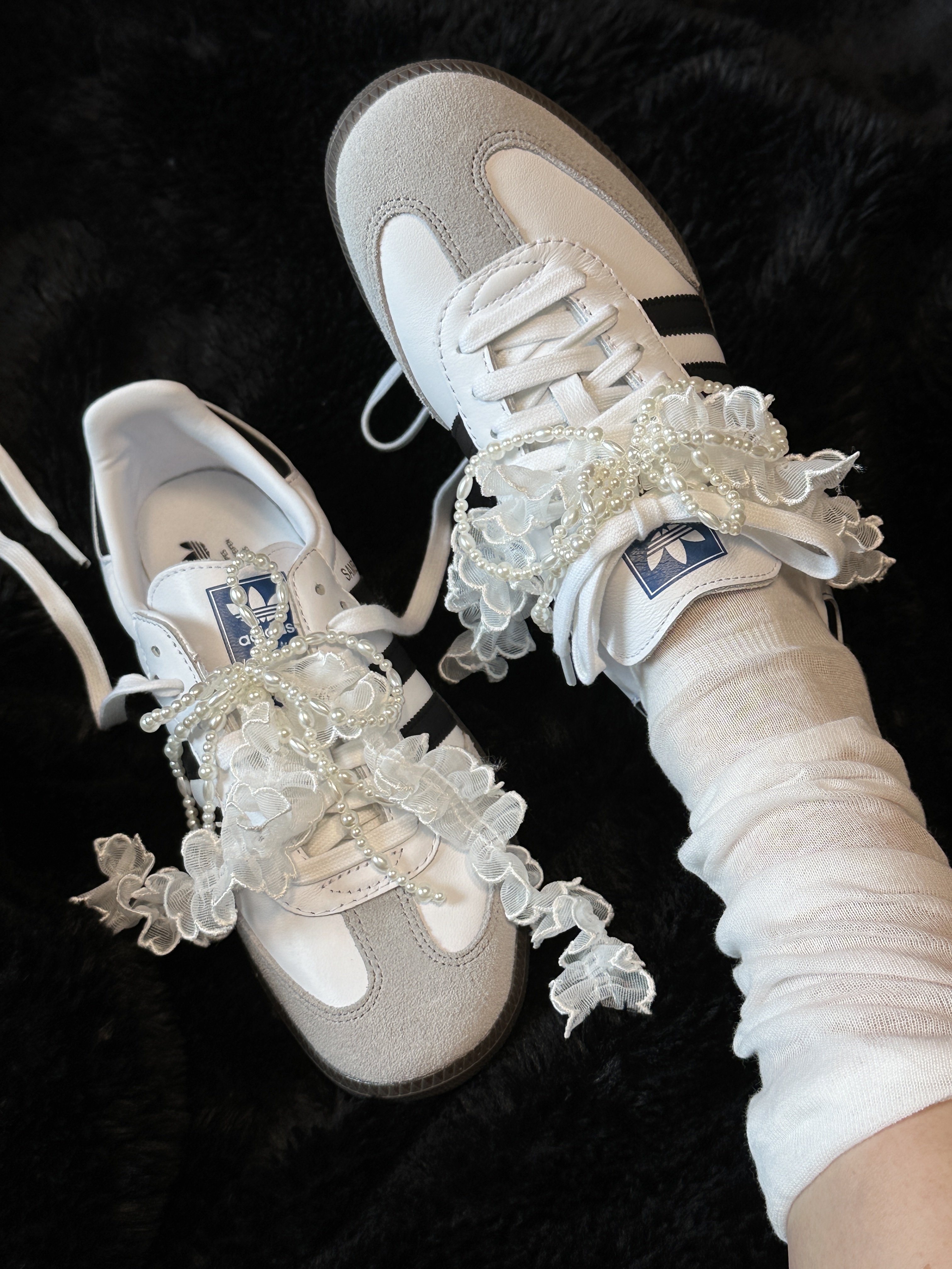 Adidas Samba OG Cloud White 착용 스타일 - 1