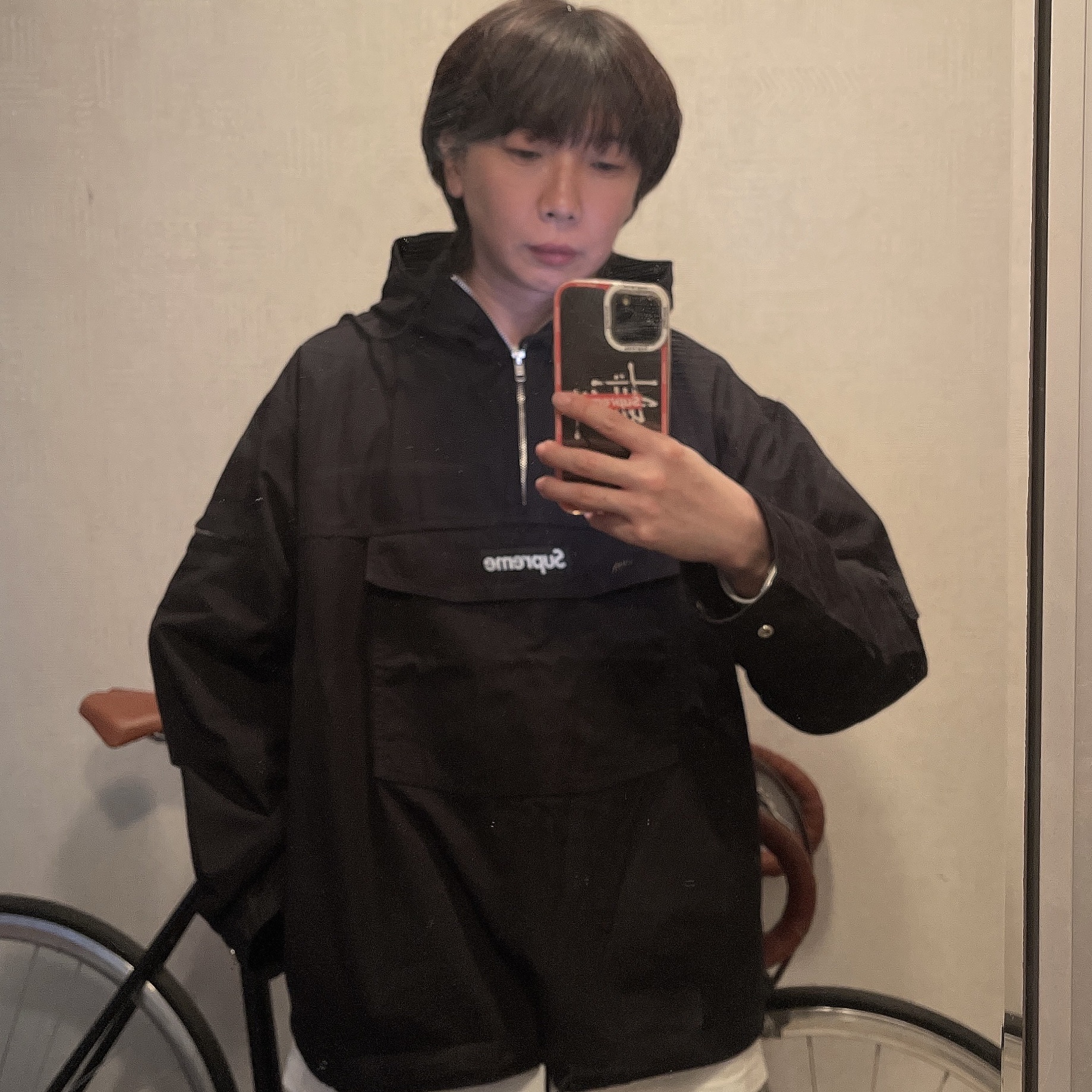 Supreme Cotton Utility Anorak Black - 24SS 착용 스타일
