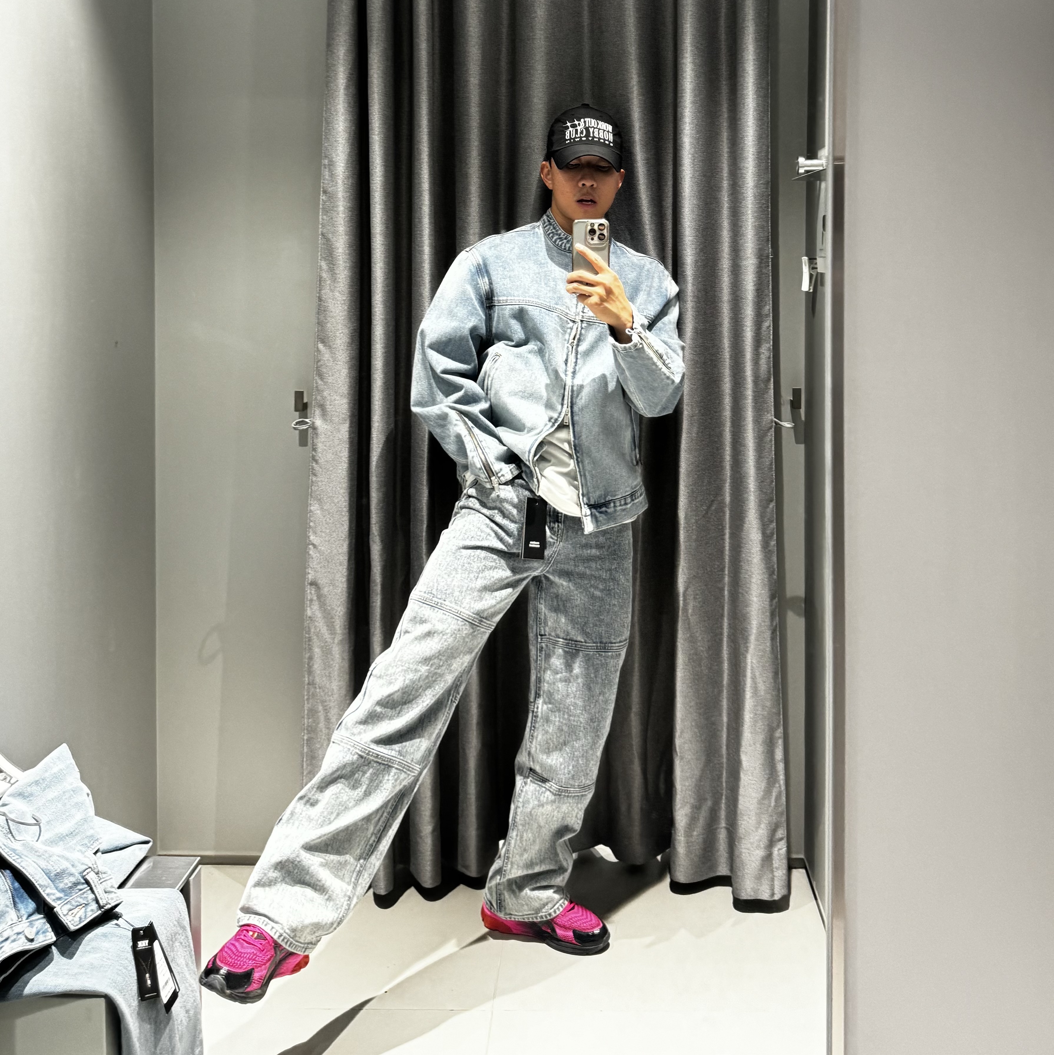 (W) Asics x P.E Nation Gel-Quantum 180 VII Pink Glo Black 착용 스타일