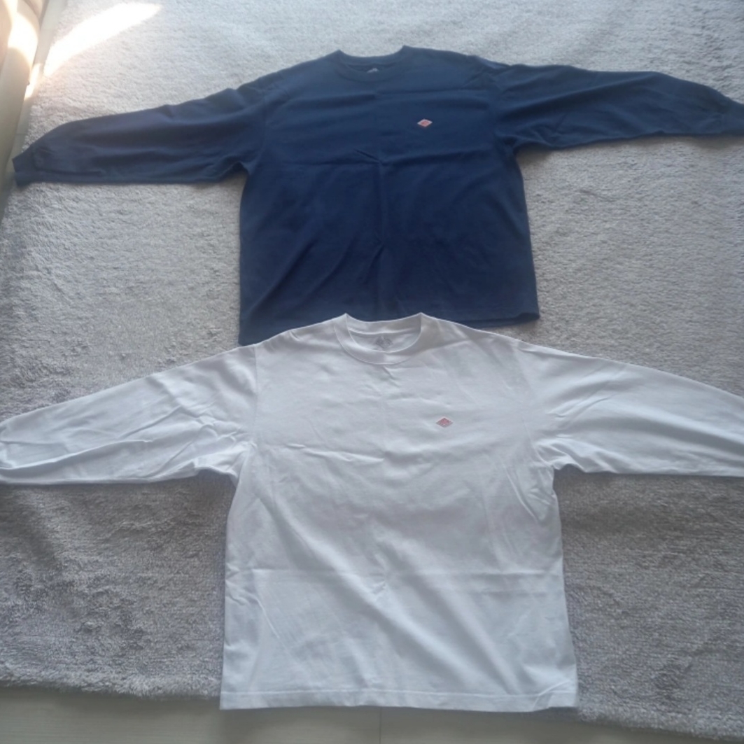 Danton Plain Long Sleeve T-Shirt White, Danton Plain Long Sleeve T-Shirt Coal Grey 착용 스타일 - 1