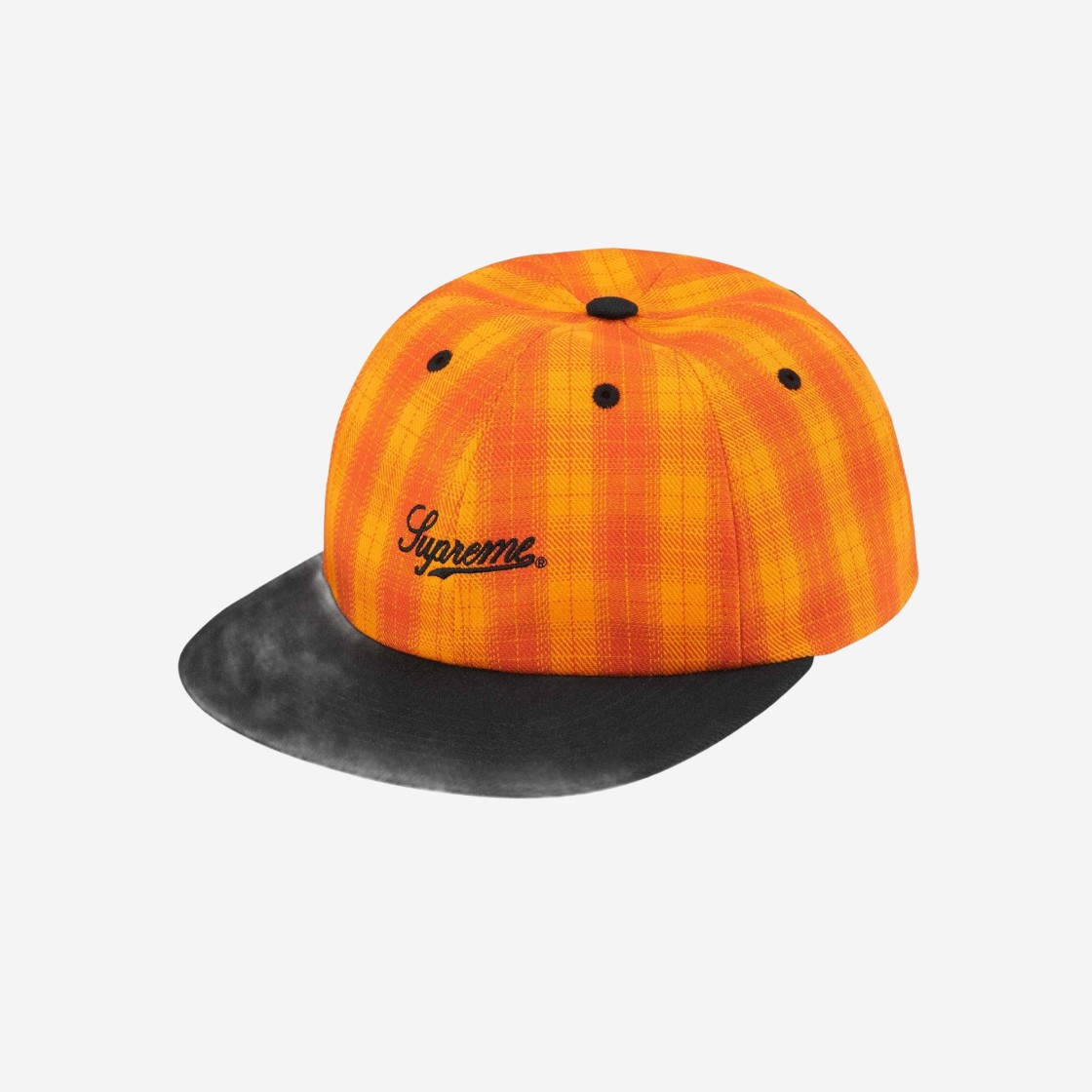 Supreme Script Logo 6-Panel Orange Plaid - 24SS 상세 이미지 1