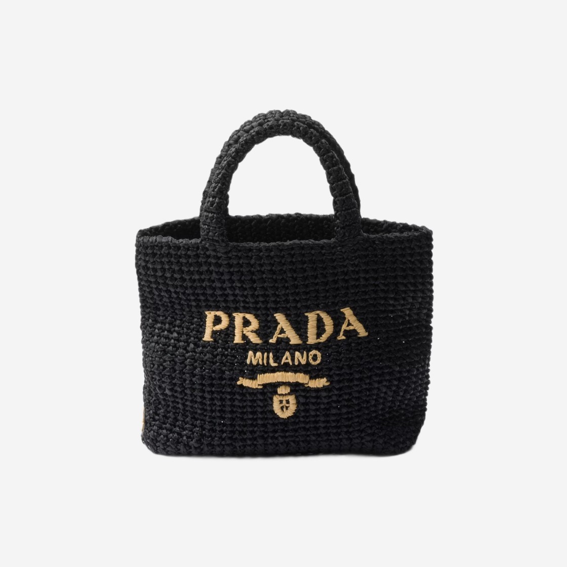 Prada Small Crochet Tote Bag Black 상세 이미지 1