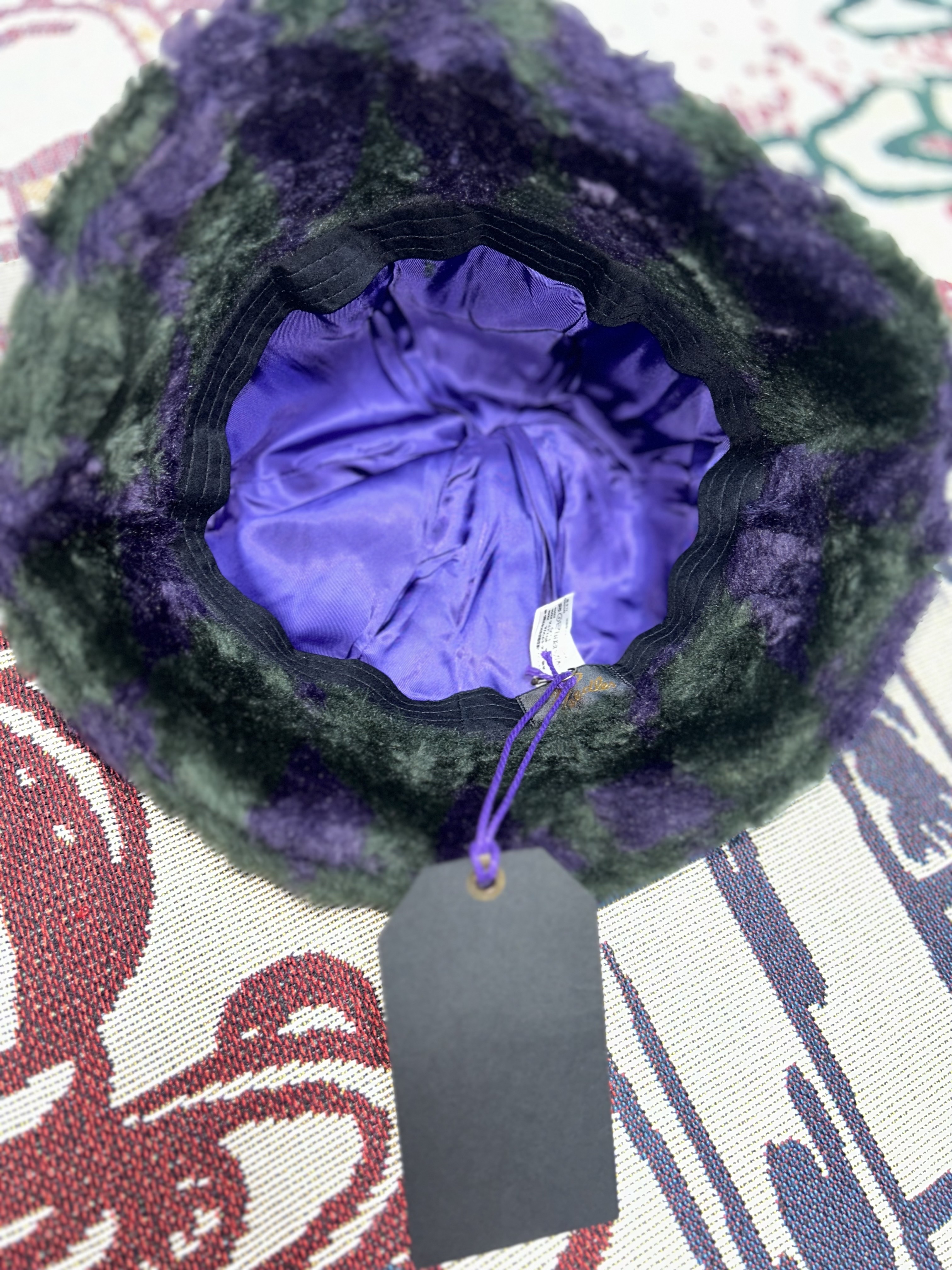 Needles Bermuda Hat Acrylic Fur Green Purple 착용 스타일 - 4