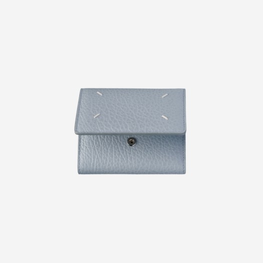 메종 마르지엘라 지퍼 컴팩트 트라이폴드 지갑 페일 블루