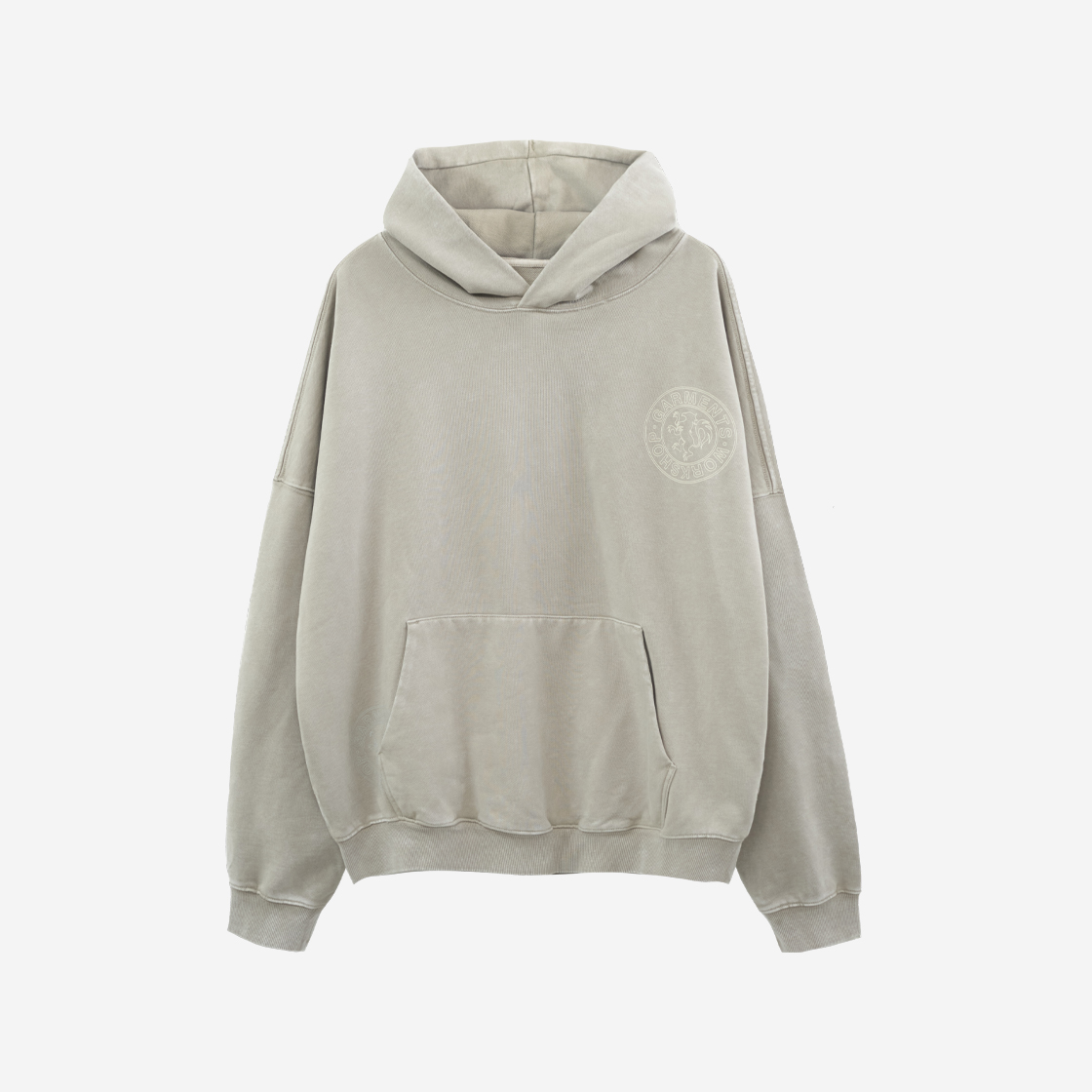 パーカー・フーディ NOMANUAL EMBLEM JUMBO HOODIE BEIGE NP21HD01M1BE 폴리테루 x 노매뉴얼 엠블럼 점보 후디 베이지 | Polyteru | KREAM