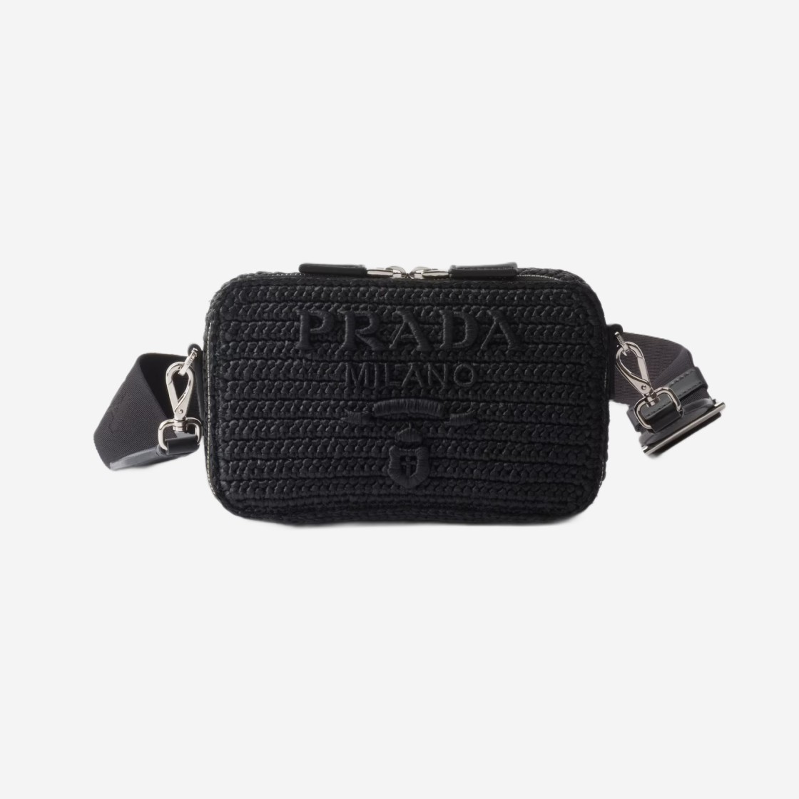 Prada Brique Woven Bag Black 상세 이미지 1