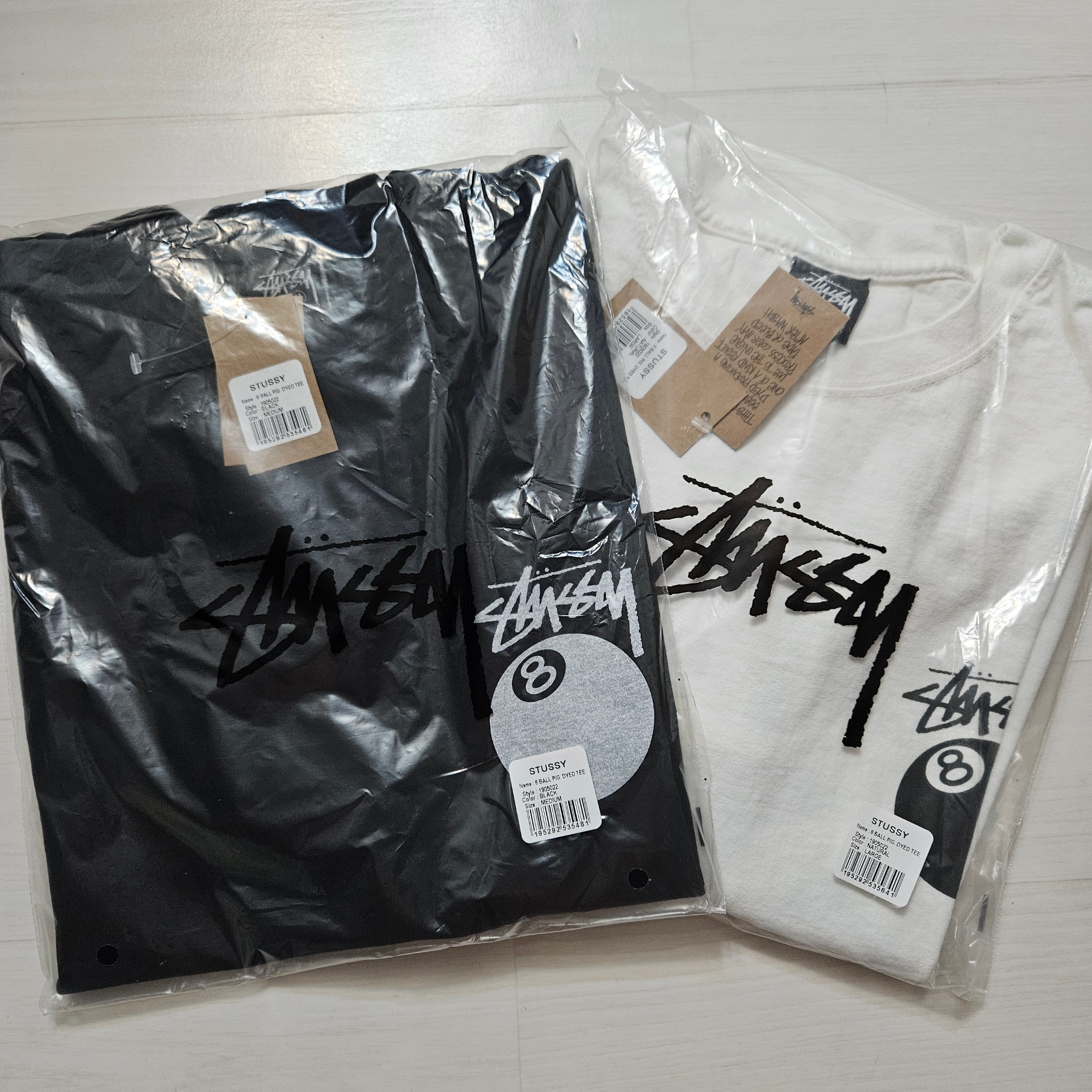 Stussy 8 Ball Pigment Dyed T-Shirt Natural, Stussy 8 Ball Pigment Dyed T-Shirt Black 착용 스타일