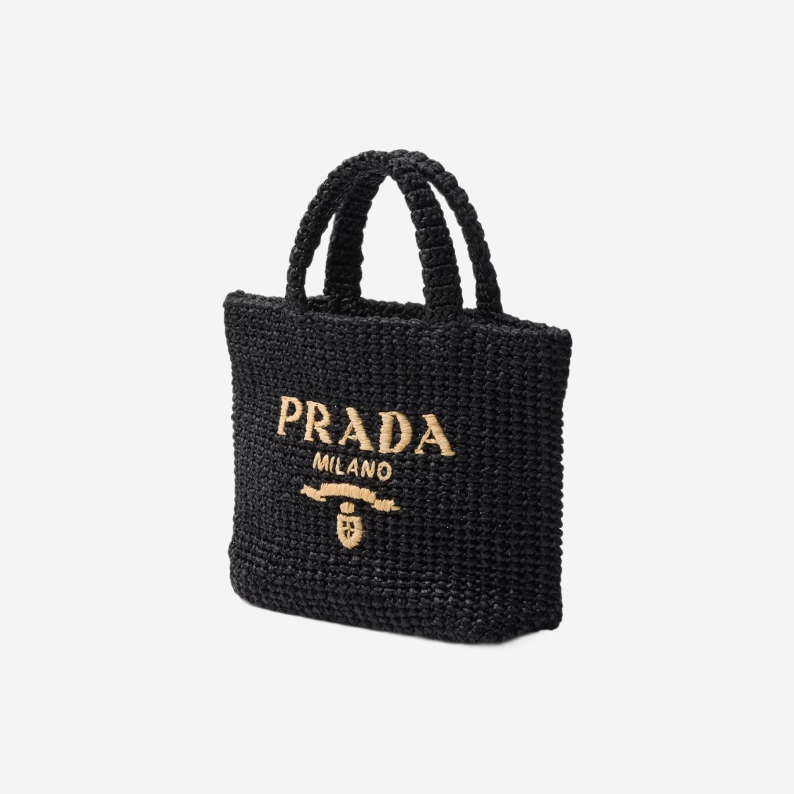 Prada Small Crochet Tote Bag Black 상세 이미지 2