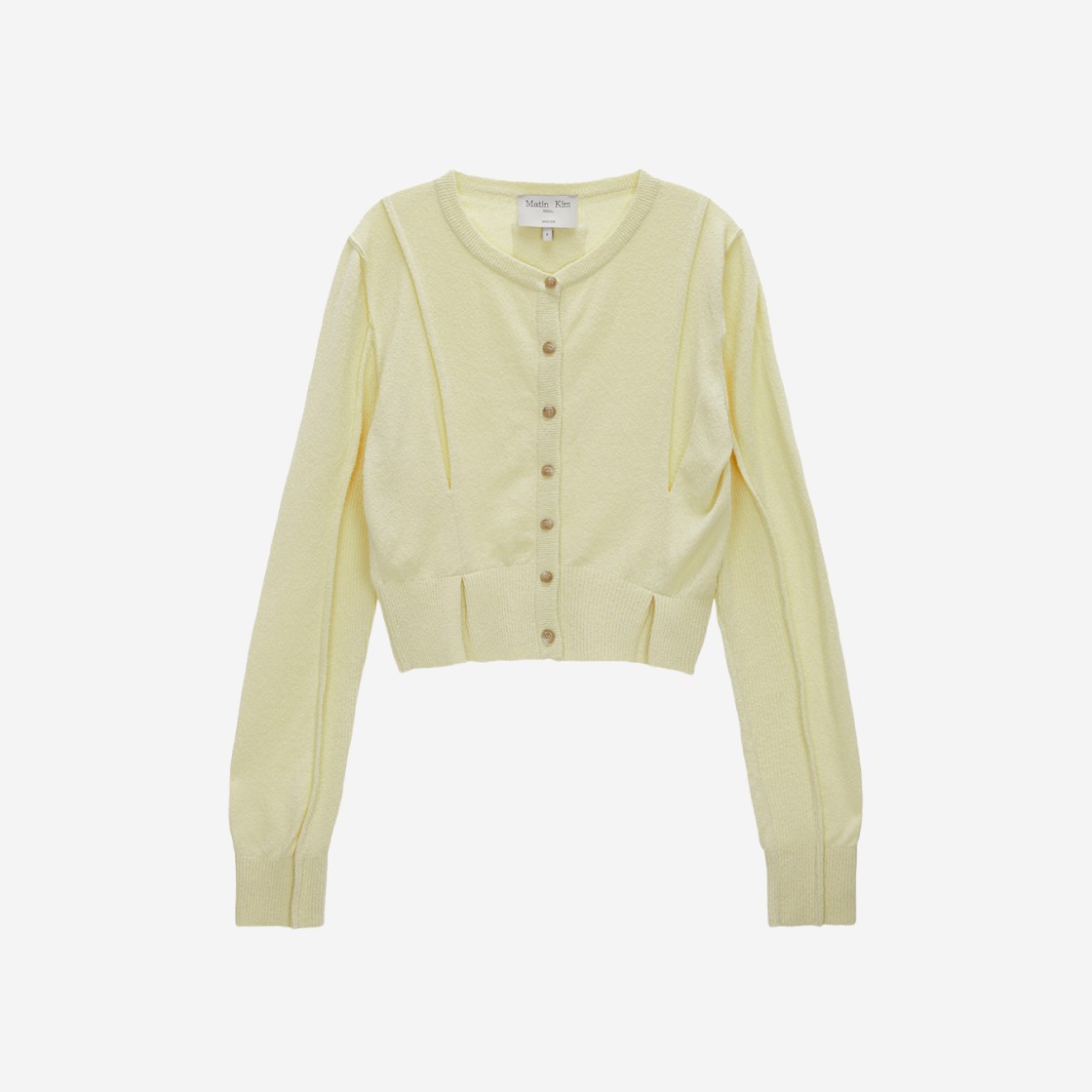 (W) Matin Kim Pintuck Point Knit Cardigan Light Yellow 상세 이미지 1