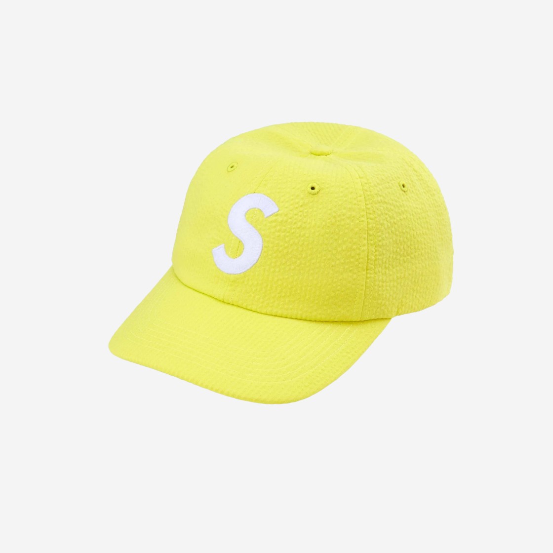 Supreme Seersucker S Logo 6-Panel Yellow - 24SS 상세 이미지 1