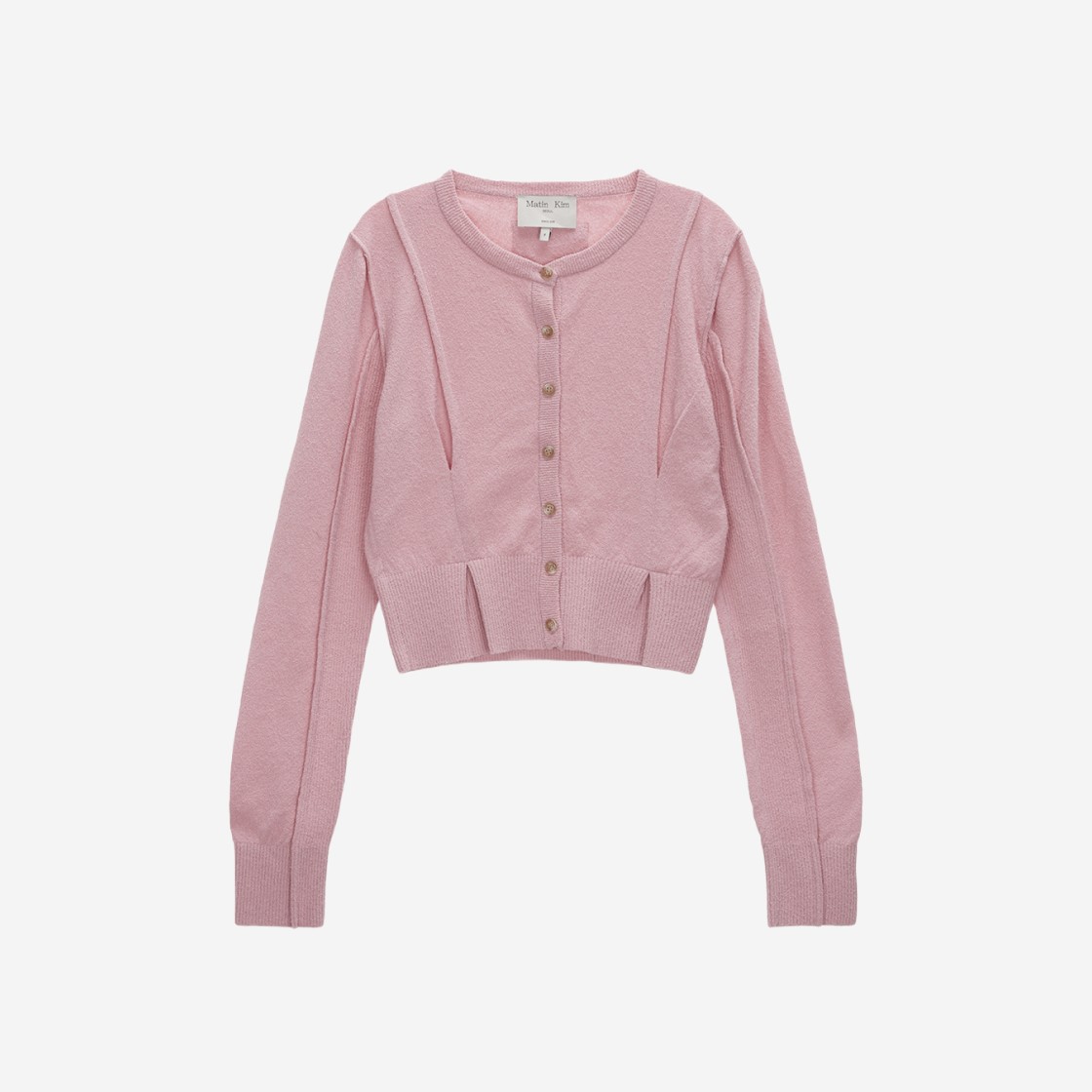 (W) Matin Kim Pintuck Point Knit Cardigan Pink 상세 이미지 1