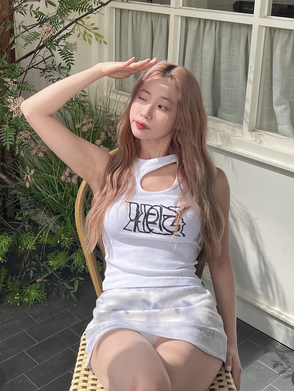 Ottolinger Women Rib Tank Top White 착용 스타일 - 1