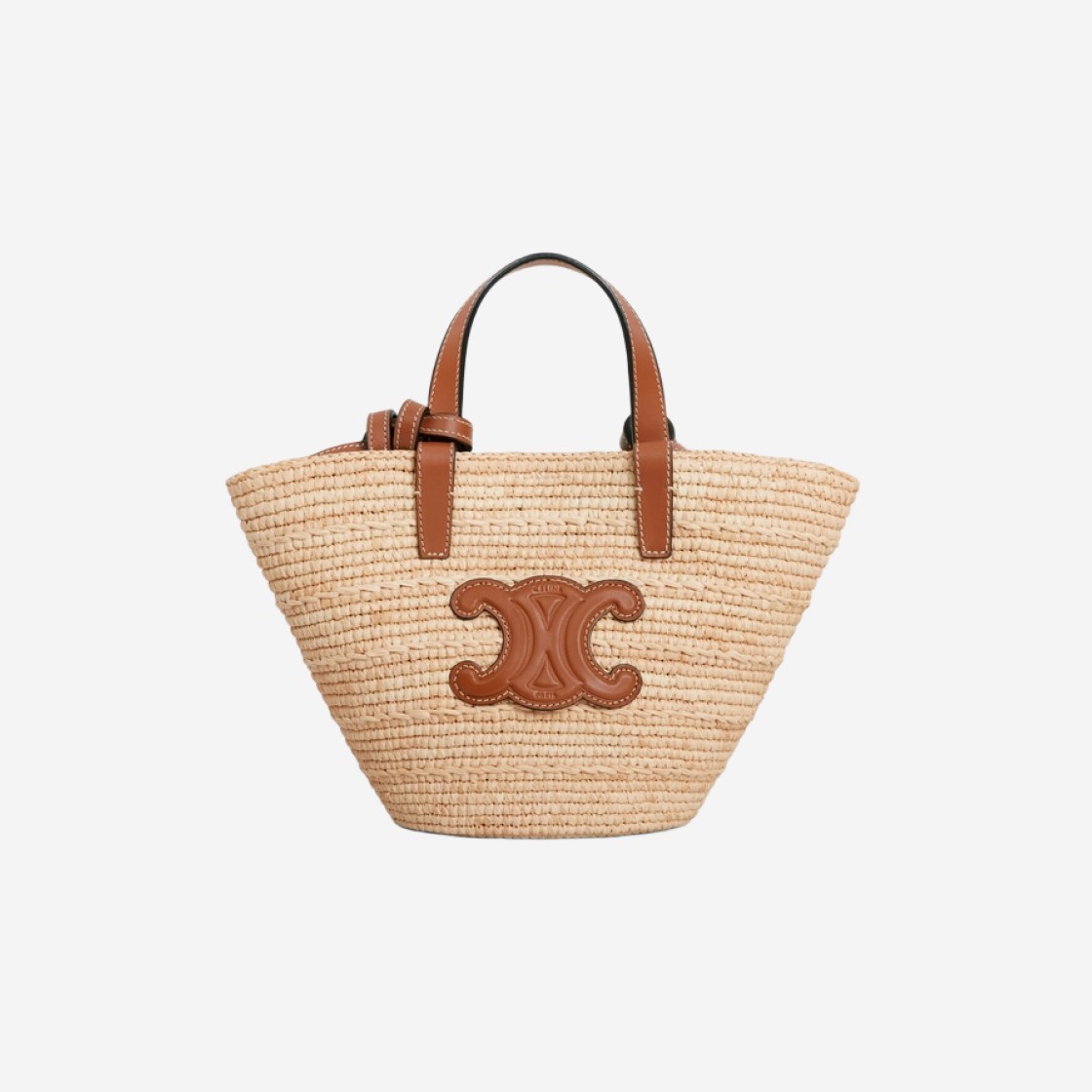 Celine Nano Supple Classic Panier in Raffia and Calfskin Natural Tan 상세 이미지 1