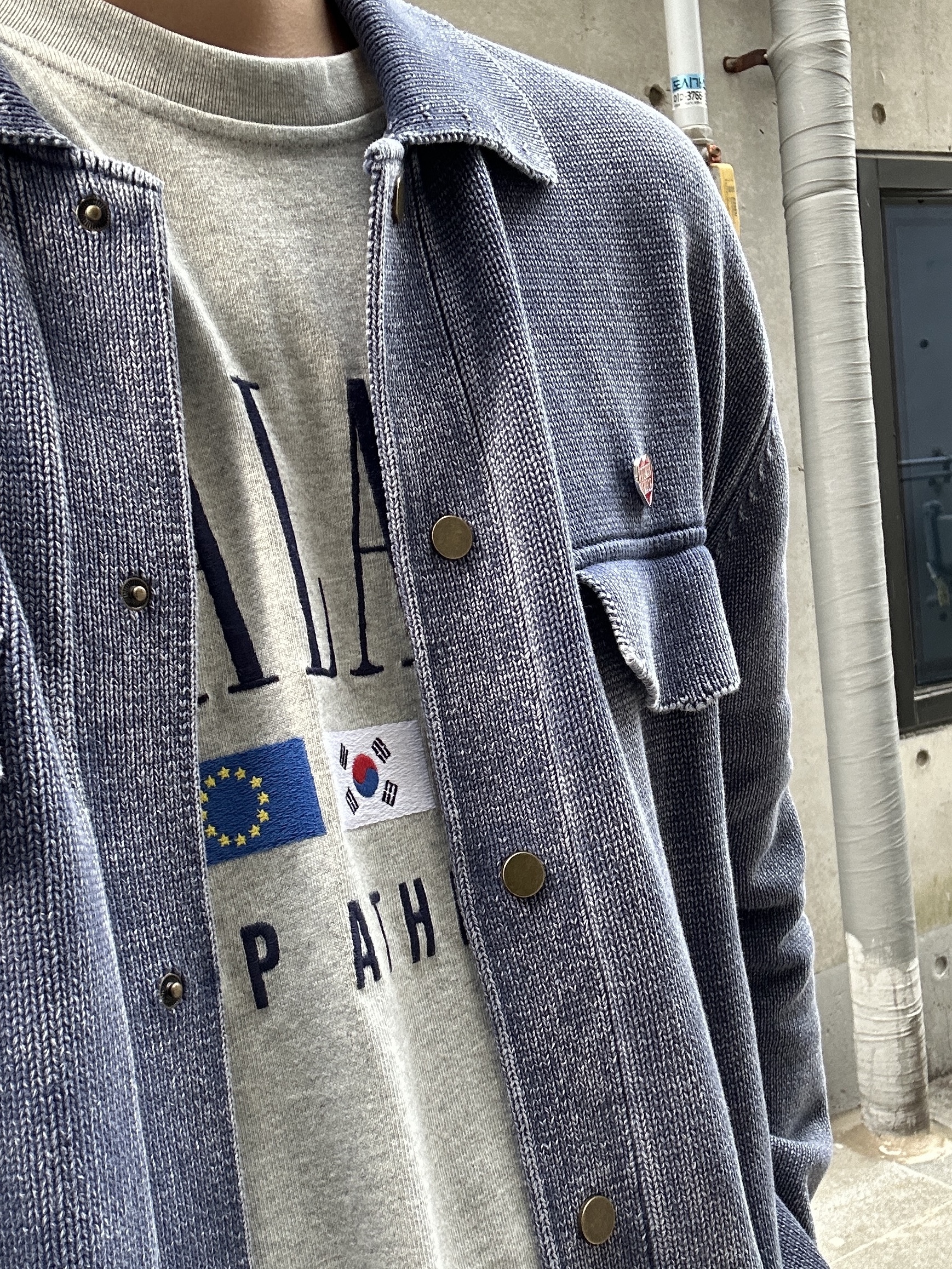 Human Made Heart Pin Red, Palace x Gap Heavy Jersey T-Shirt Grey - 24SS 착용 스타일 - 3