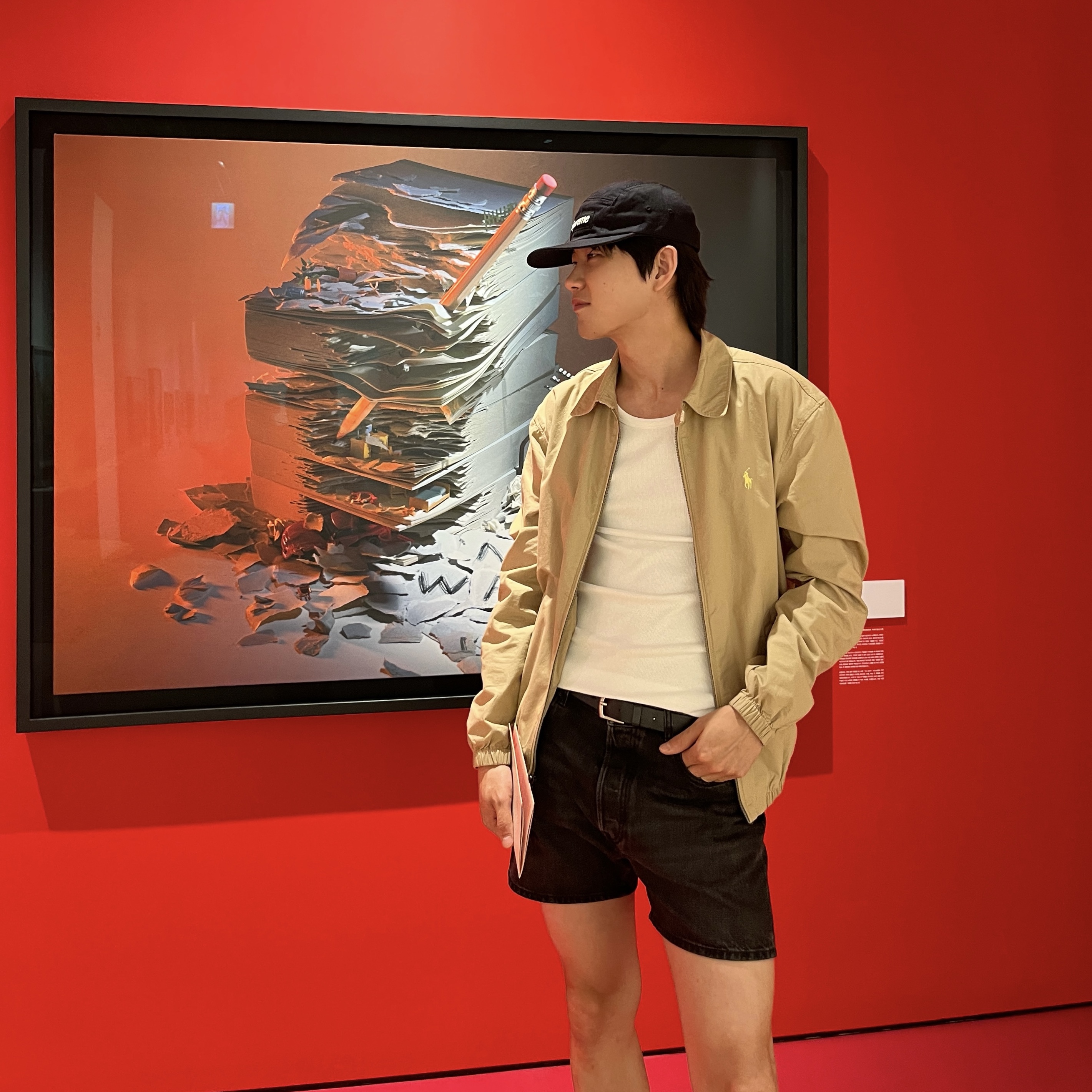 Supreme Washed Chino Twill Camp Cap Black 착용 스타일