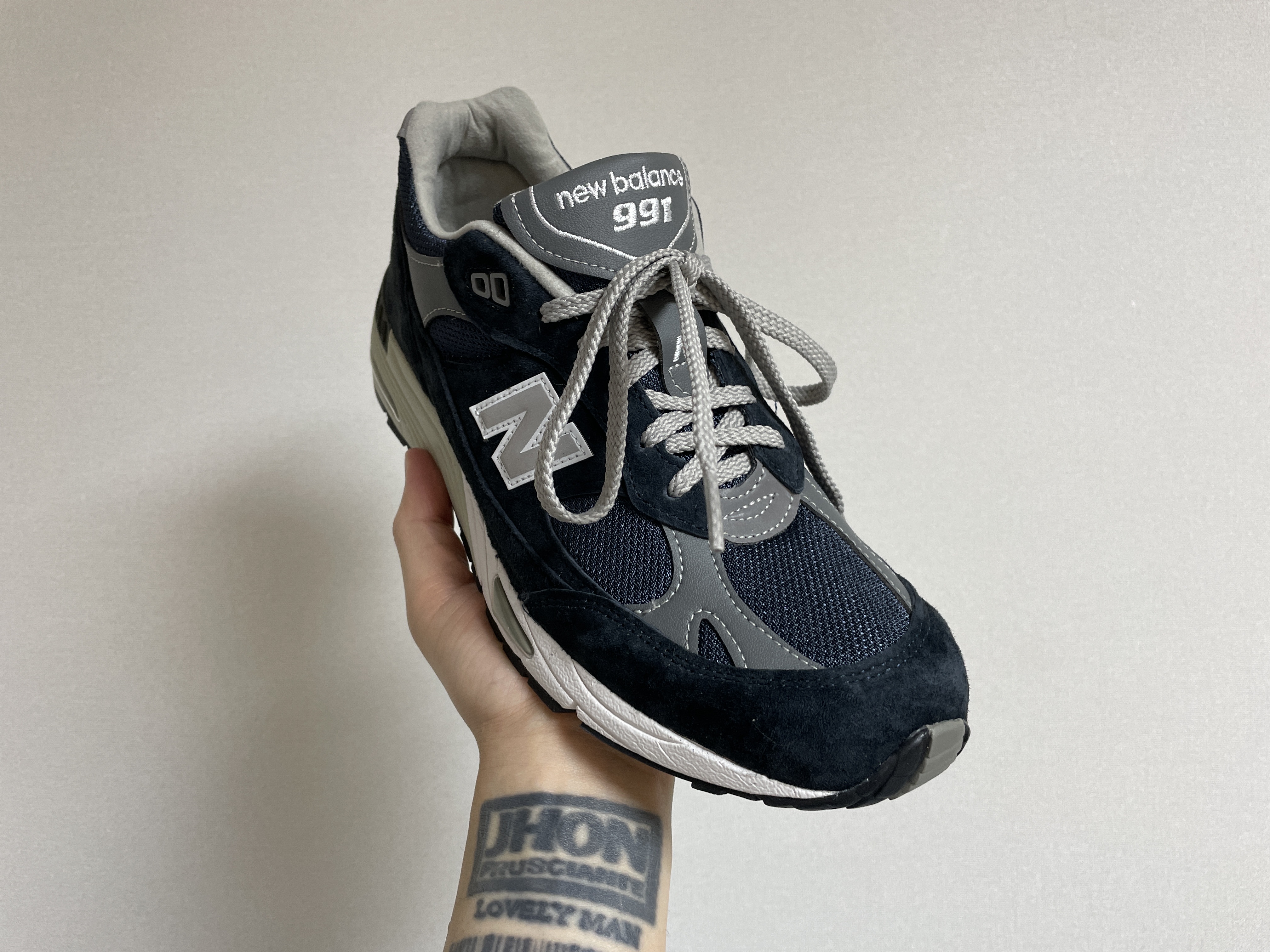 New Balance 991 Made in UK Navy 착용 스타일 - 1