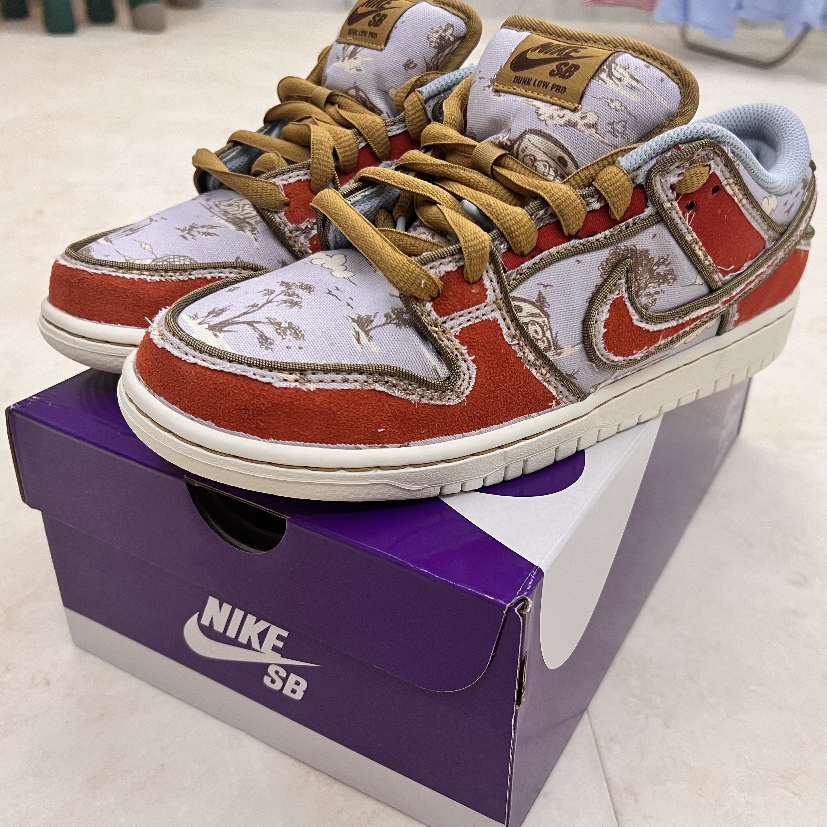 Nike SB Dunk Low Pro Premium Toile 착용 스타일 - 1