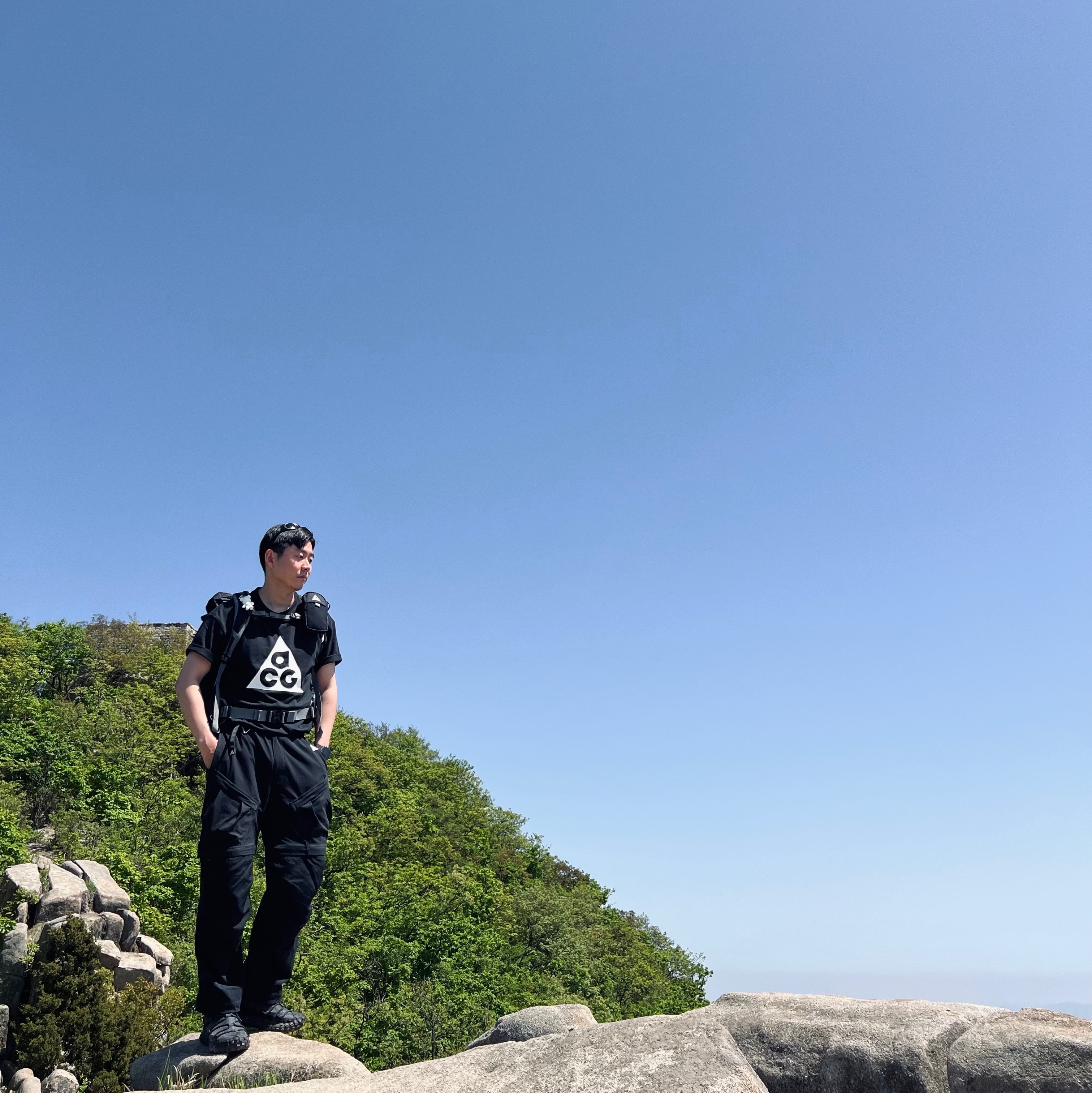 Nike ACG HBR Short Sleeve T-Shirt Black - Asia, Nike ACG 36 Backpack Black 착용 스타일 - 2