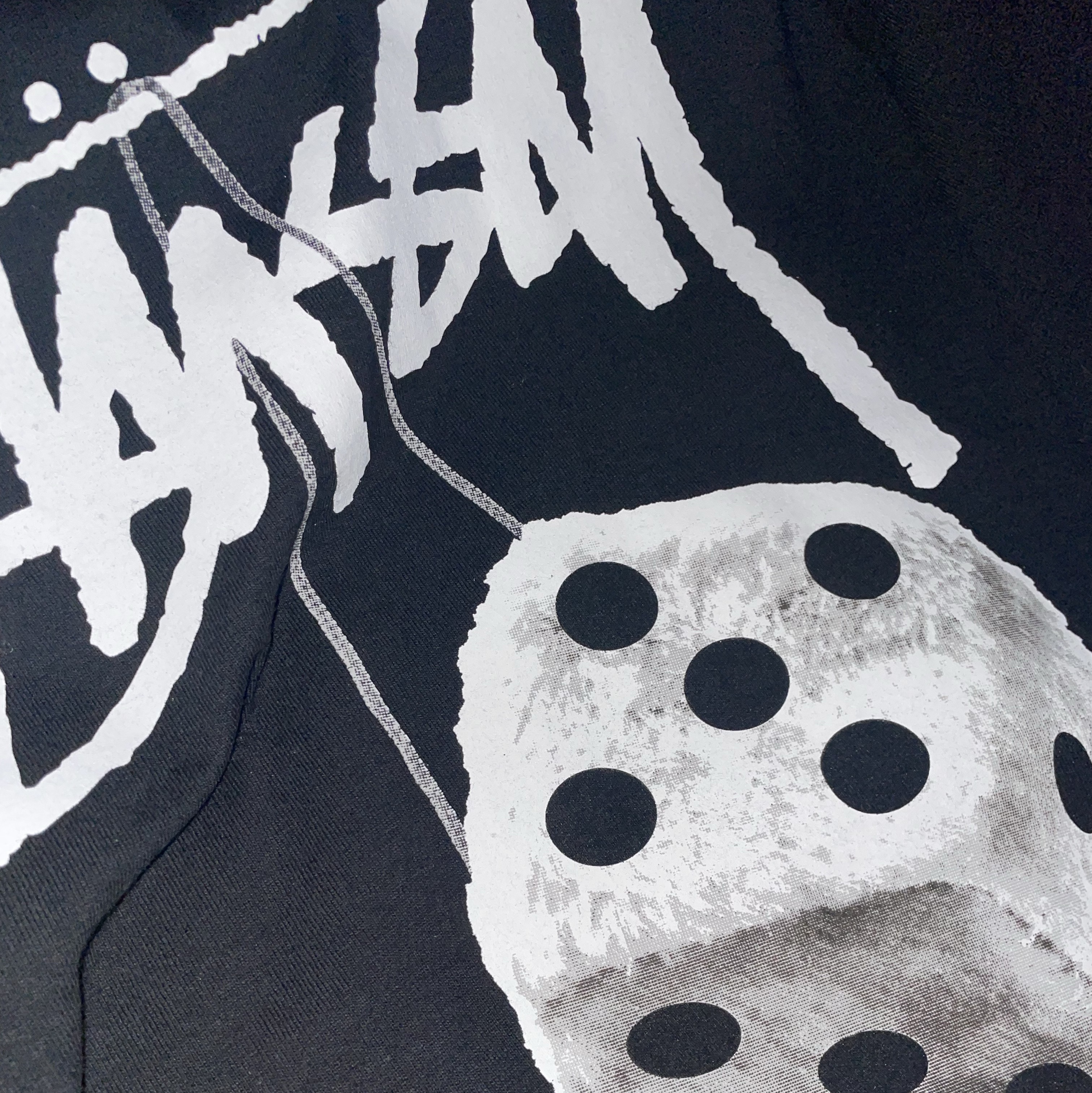 Stussy Fuzzy Dice T-Shirt Black 착용 스타일