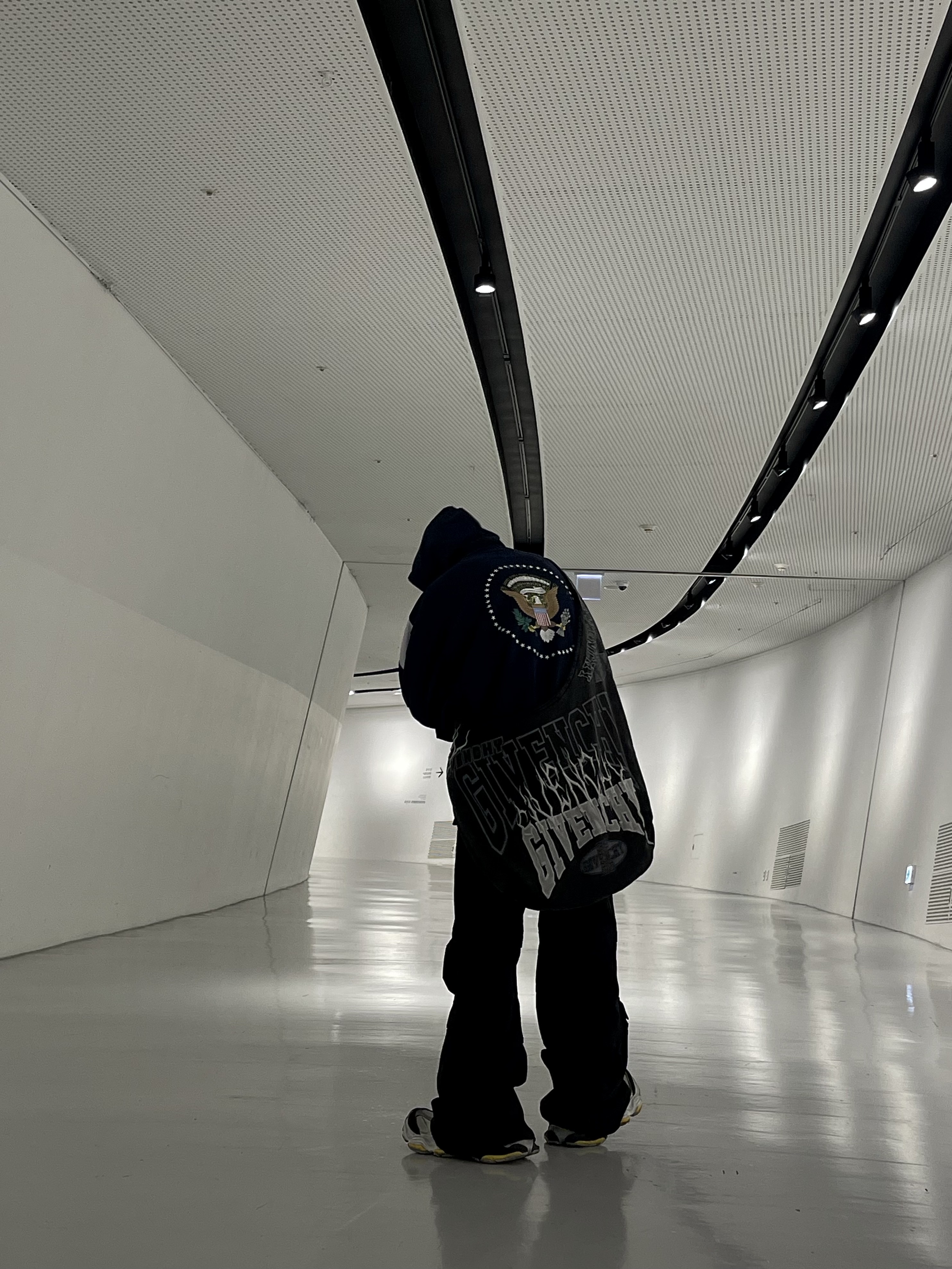 Project G/R Hybrid Hooded Track Jacket Navy 착용 스타일 - 4