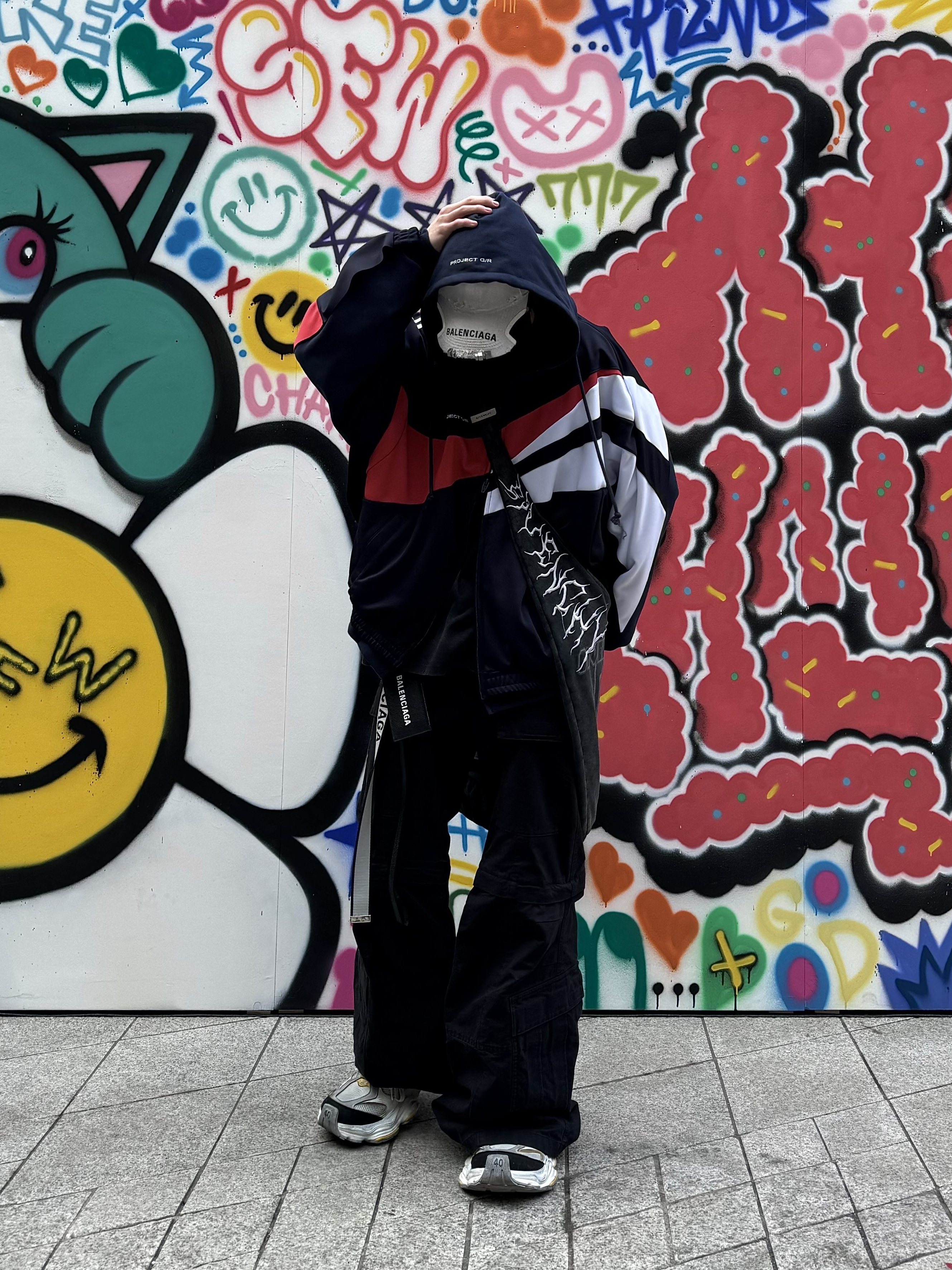 Project G/R Hybrid Hooded Track Jacket Navy 착용 스타일 - 6