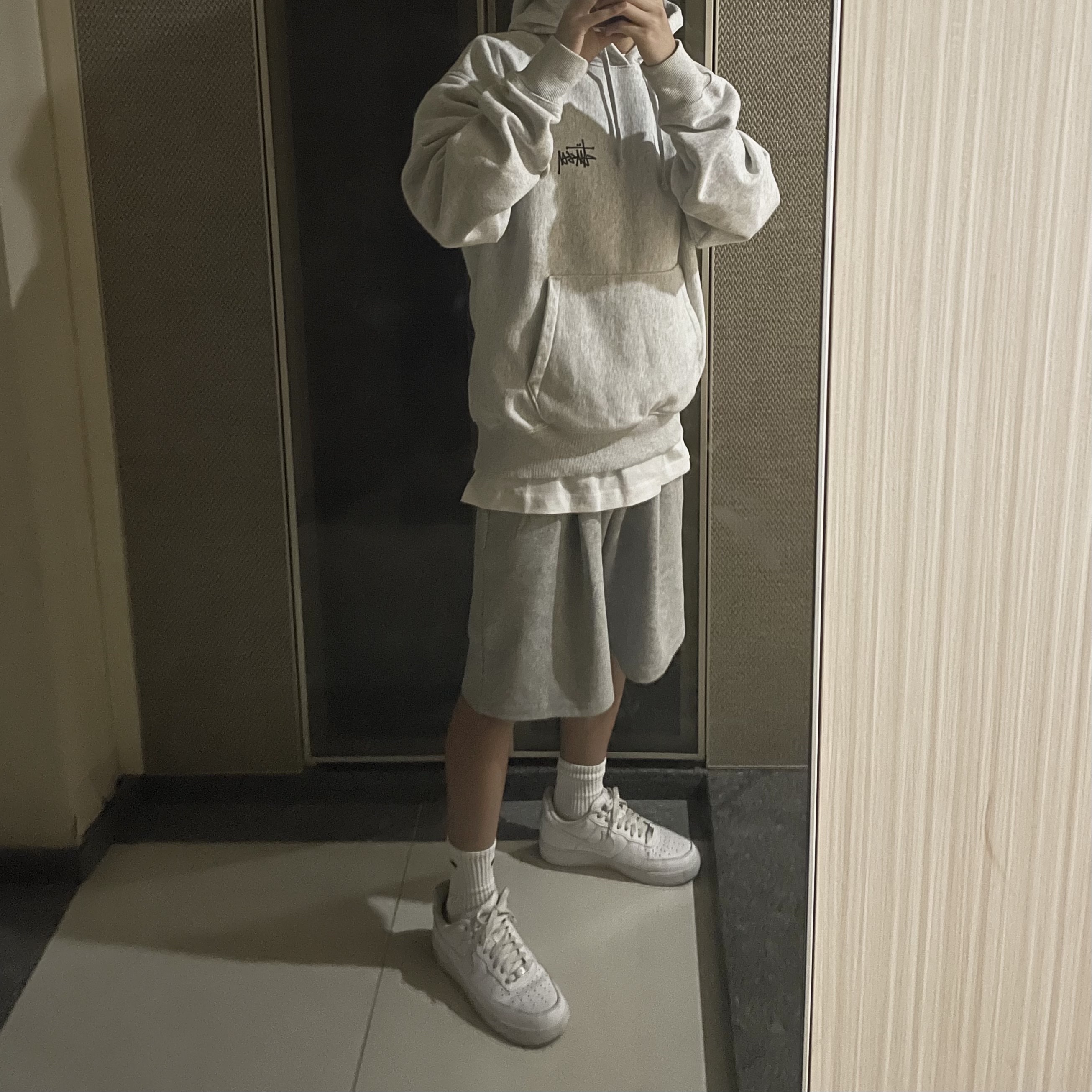 Stussy Basic Stussy Hoodie Ash Heather 2023, Carhartt Loose Fit Heavyweight Regular Short Sleeve Pocket T-Shirt White 착용 스타일