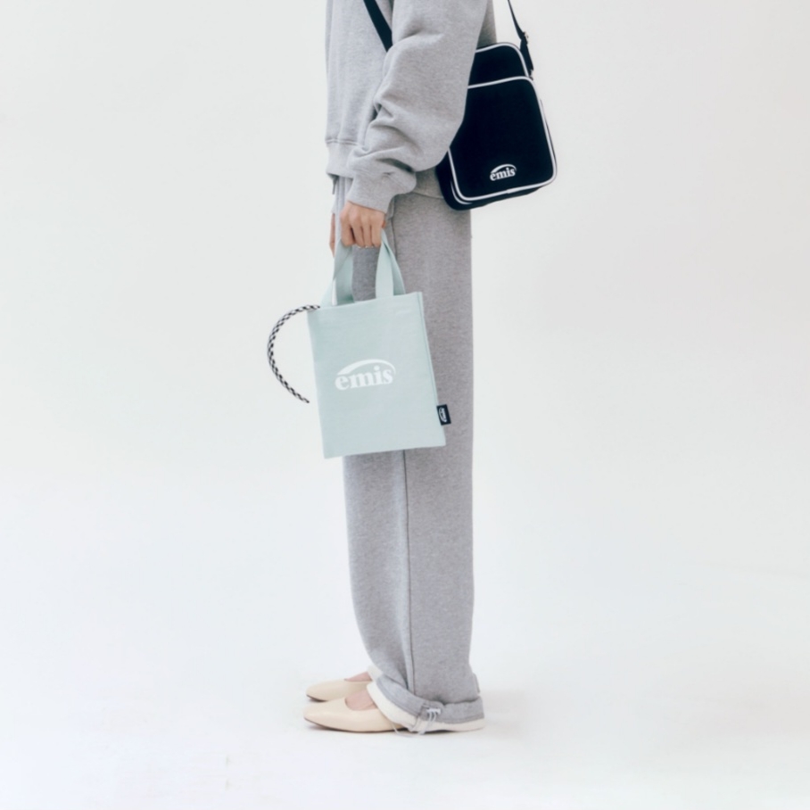Emis Mini Cotton Eco Bag Mint 착용 스타일