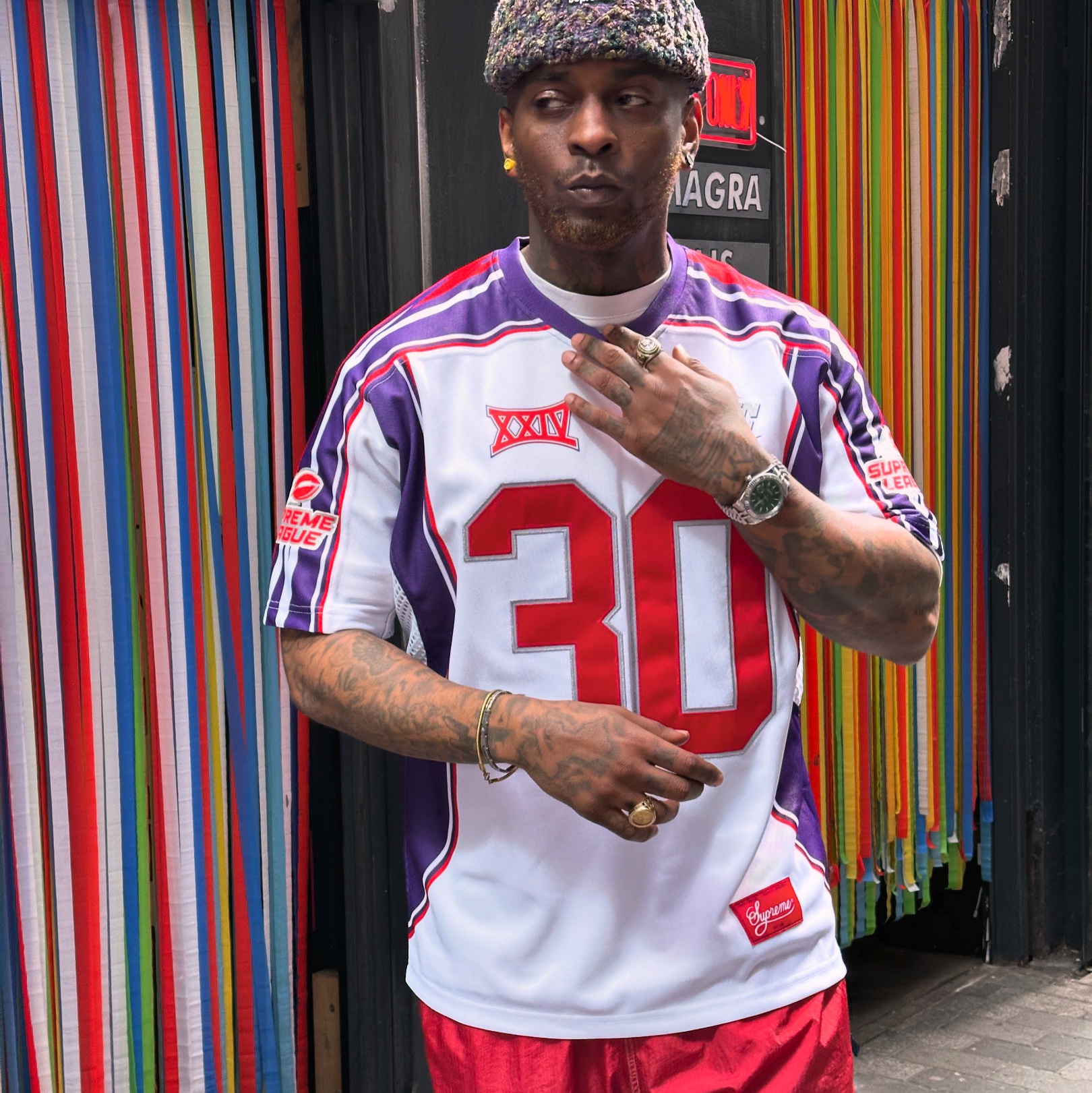 Supreme Sudden Death Football Jersey White - 24SS 착용 스타일