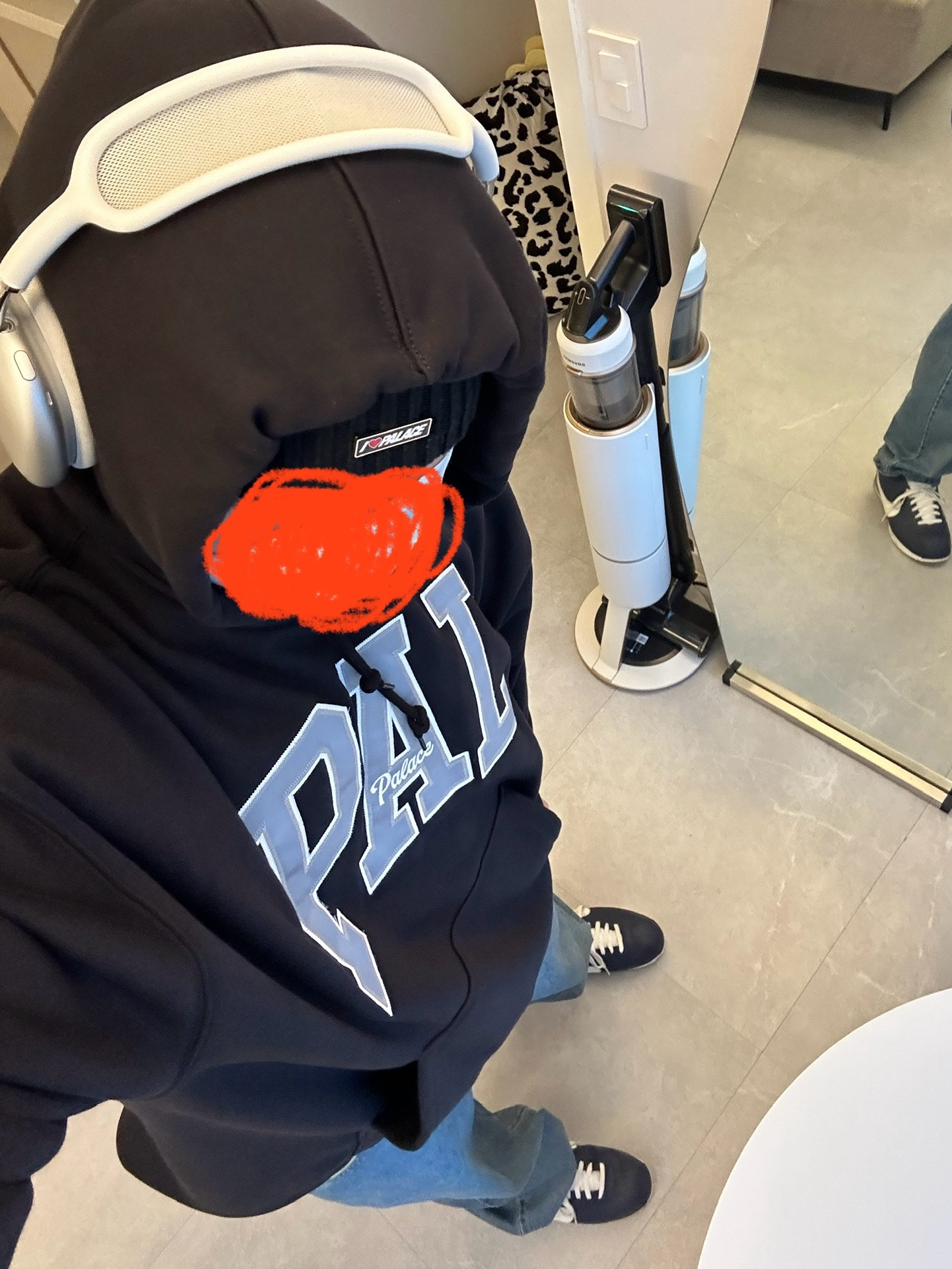 Palace x Gap Hood Black - 24SS, Nike Cortez Midnight Navy 착용 스타일 - 2