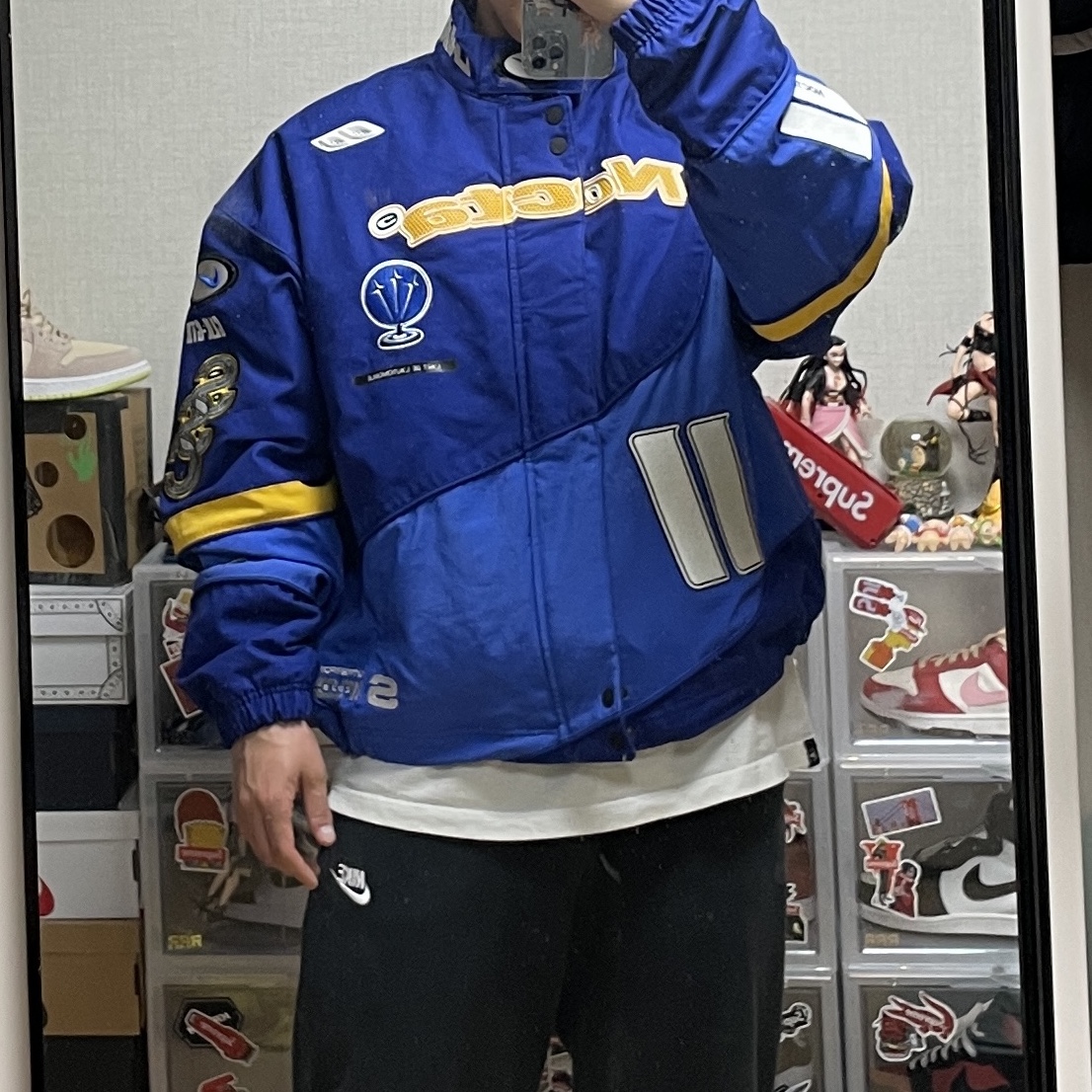 Nike x Drake Nocta x Kar L'Art De L'Automobile Racing Jacket Deep Royal Blue (FD2194-455) 착용 스타일