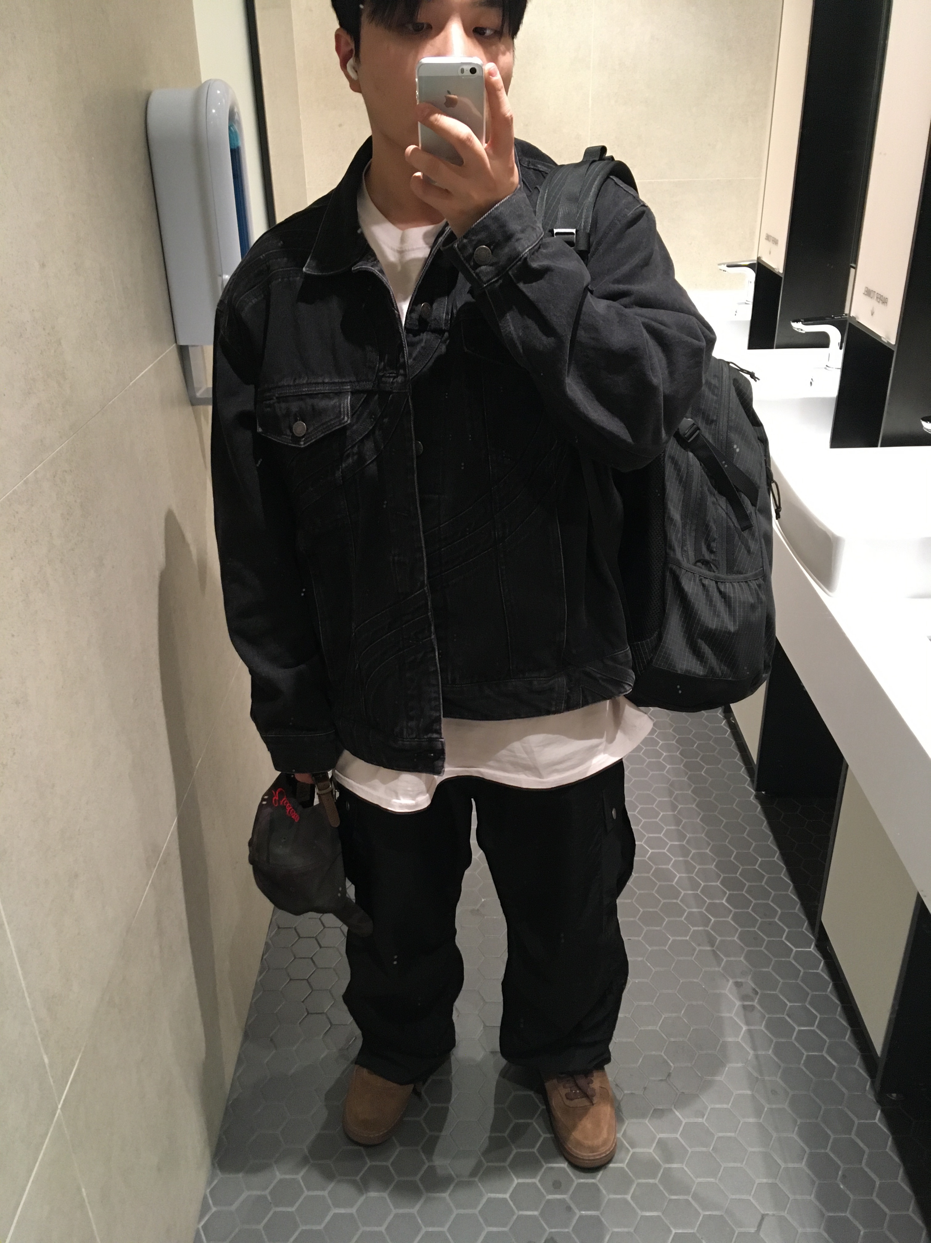 Etce New Vision Camo Cap Night Jungle, (W) Nike Air Force 1 '07 Cacao Wow 착용 스타일