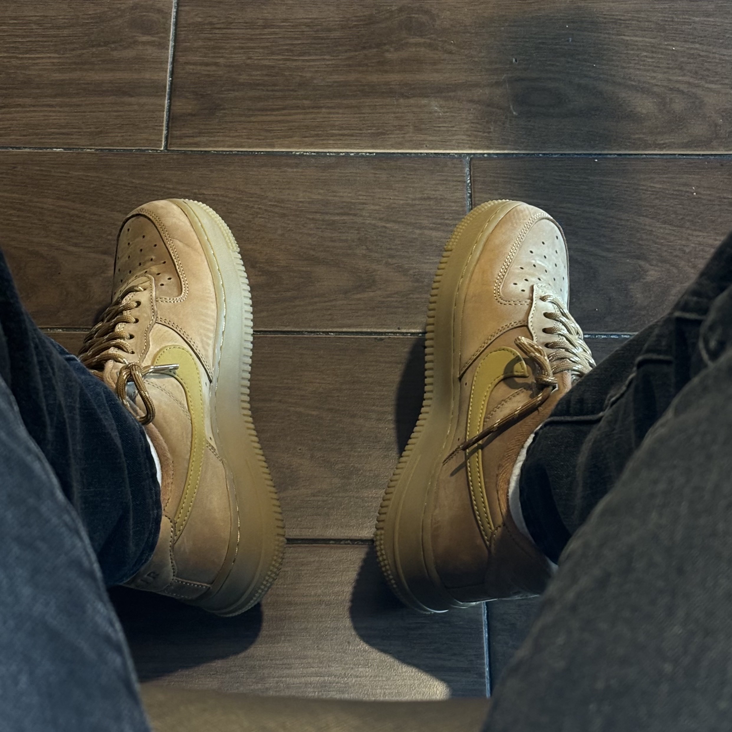 (W) Nike Air Force 1 '07 WB Flax Wheat 착용 스타일 - 2
