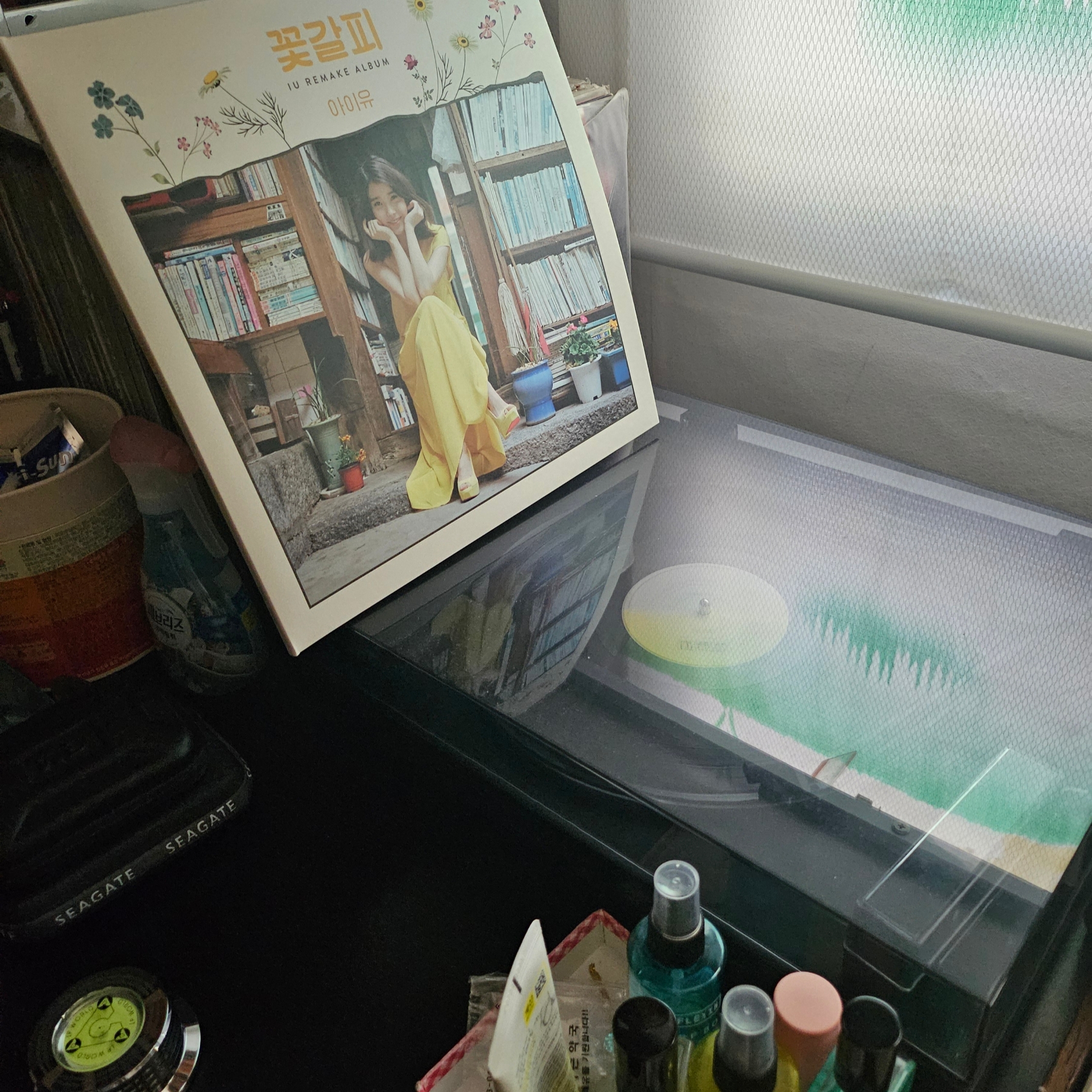 IU Remake Album A Flower Bookmark (Edam Ver.) LP 착용 스타일 - 1