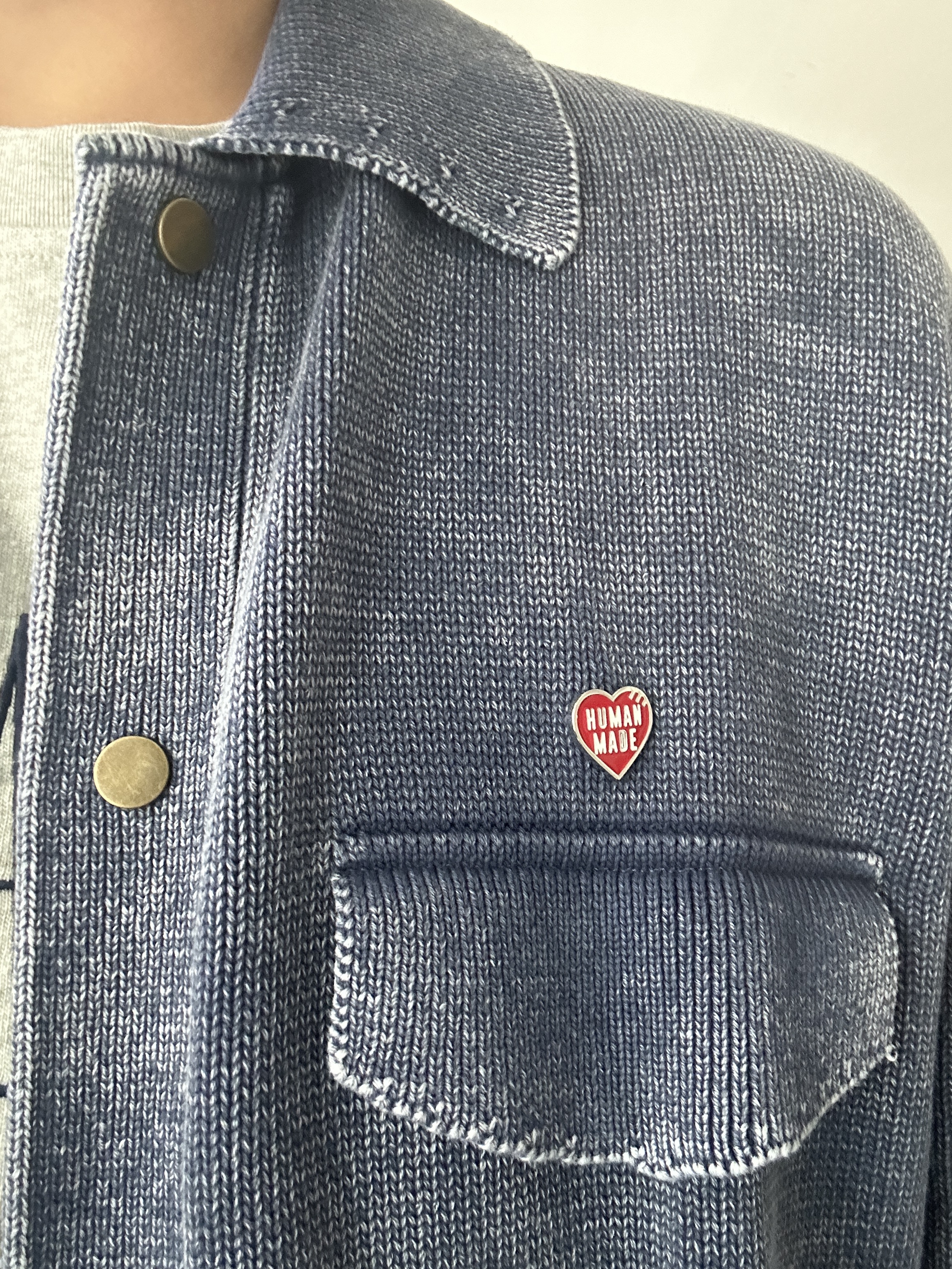 Human Made Heart Pin Red, Palace x Gap Heavy Jersey T-Shirt Grey - 24SS 착용 스타일 - 2