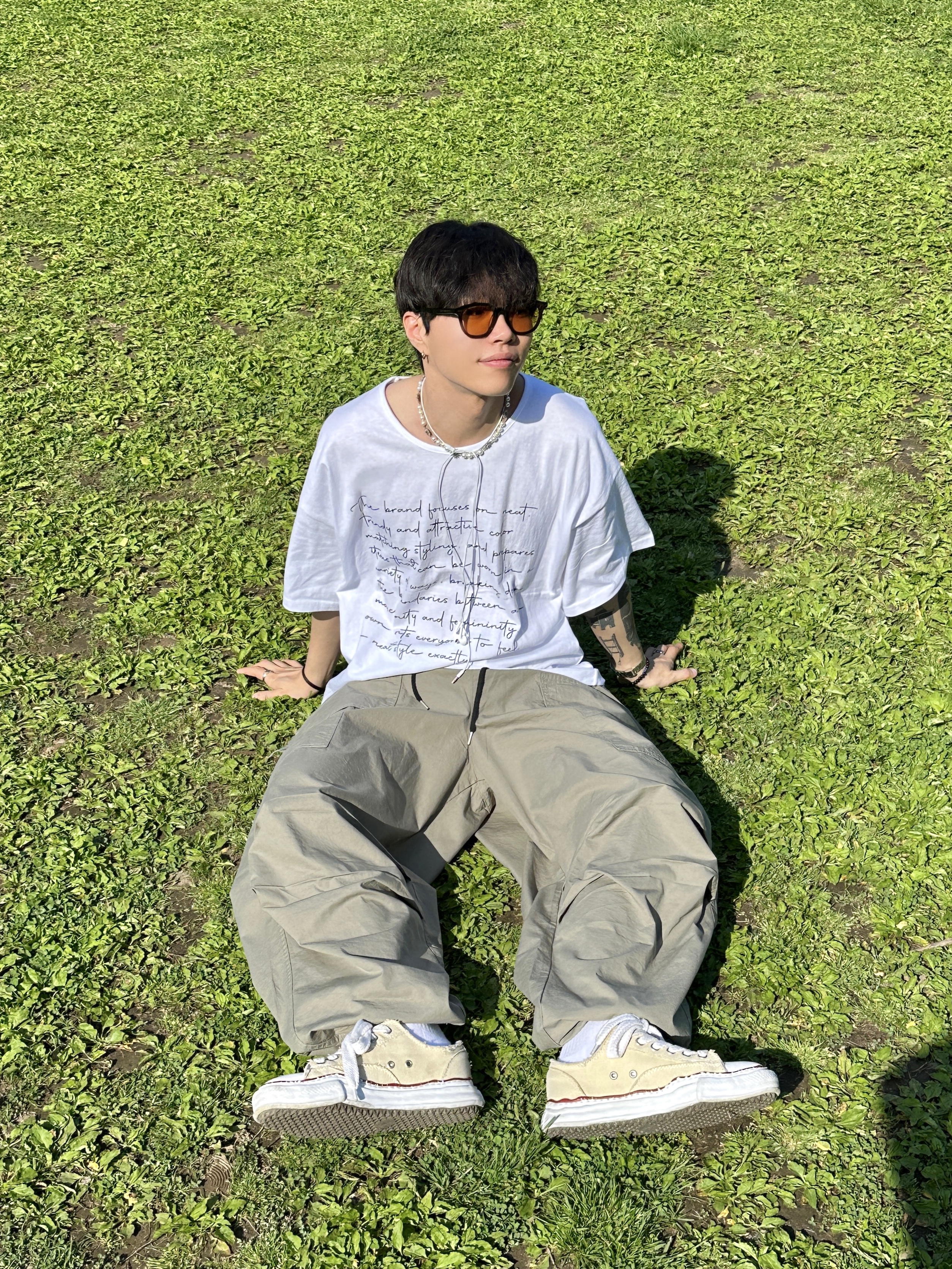 Maison Mihara Yasuhiro Peterson OG Sole Canvas Low-top Sneakers Natural 착용 스타일 - 3
