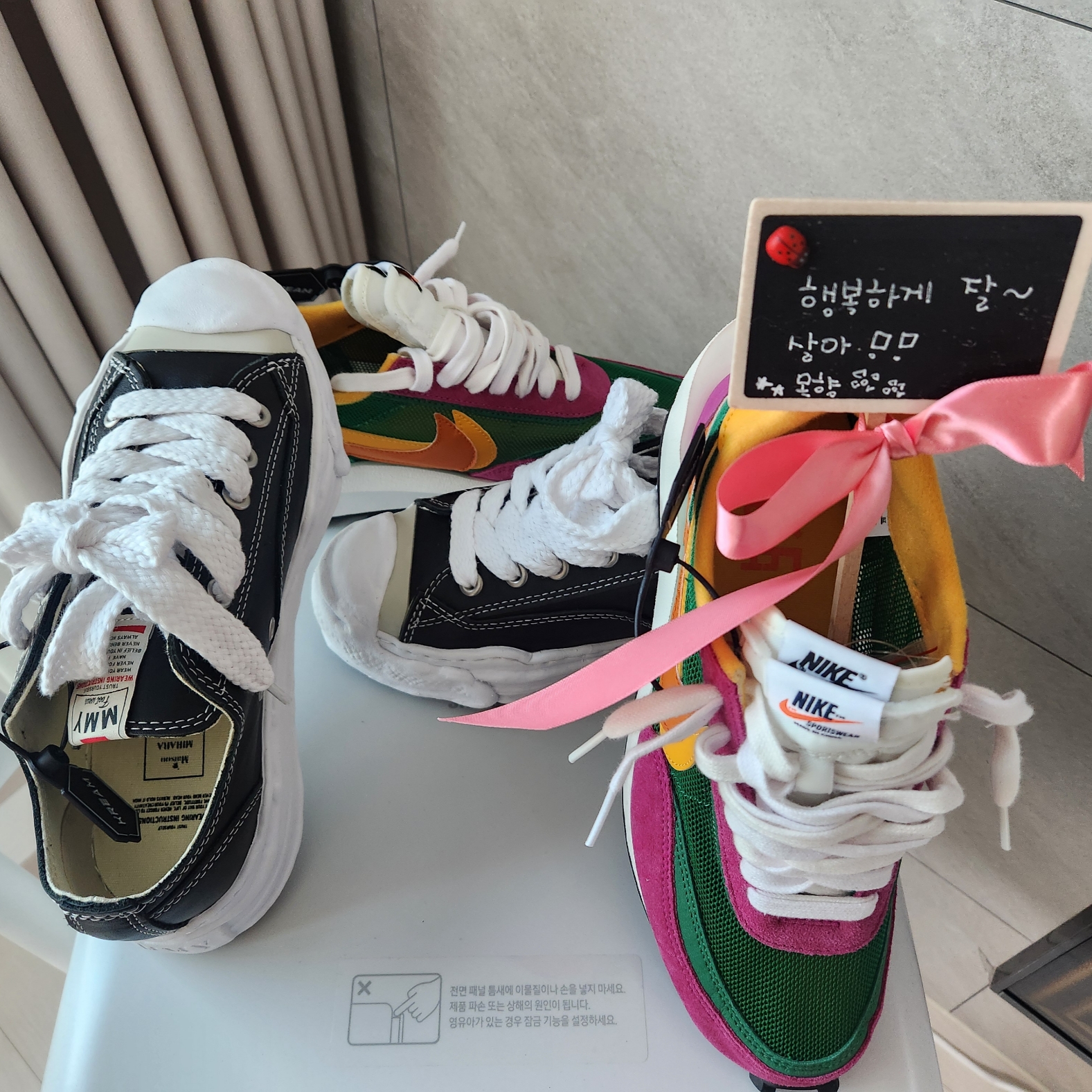 Nike x Sacai LDWaffle Pine Green, Gucci Original GG Canvas Baseball Hat with Web Beige Blue Red 착용 스타일 - 2