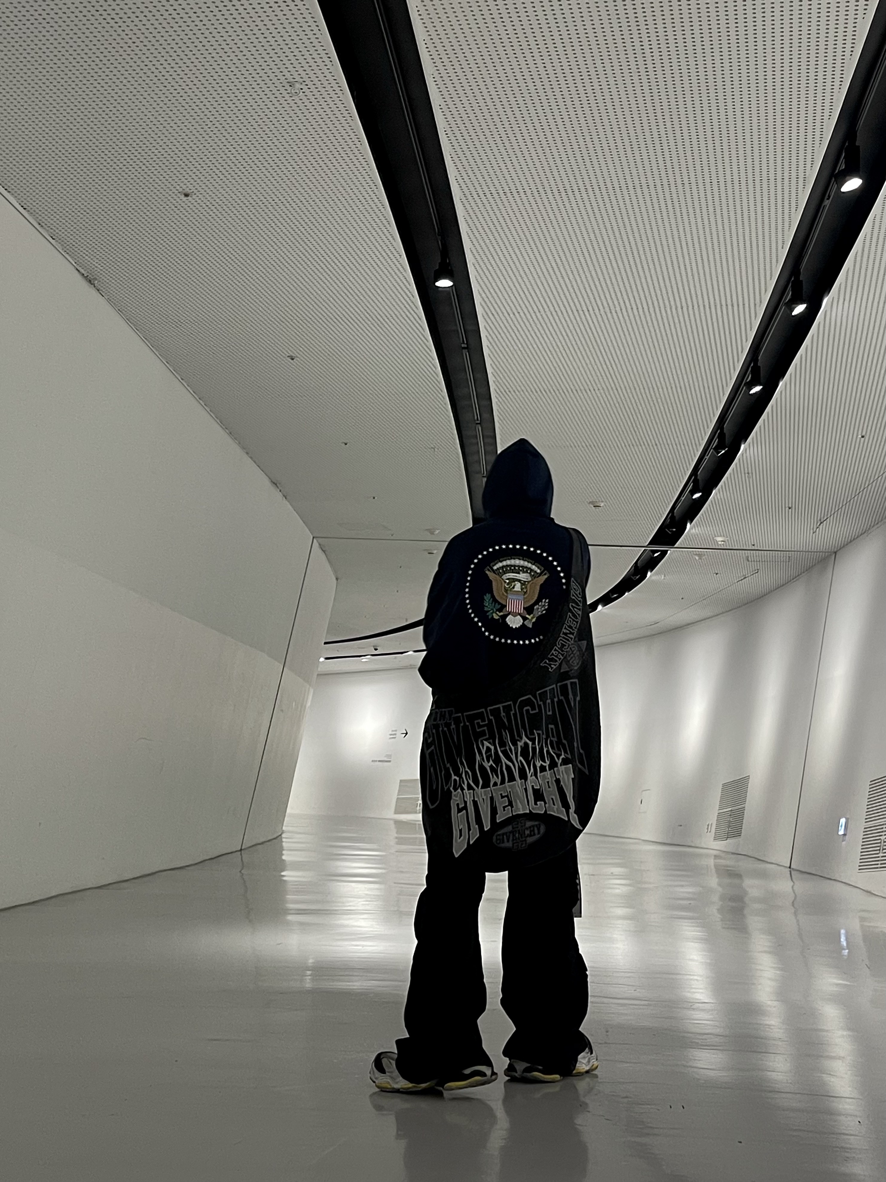 Project G/R Hybrid Hooded Track Jacket Navy 착용 스타일 - 3