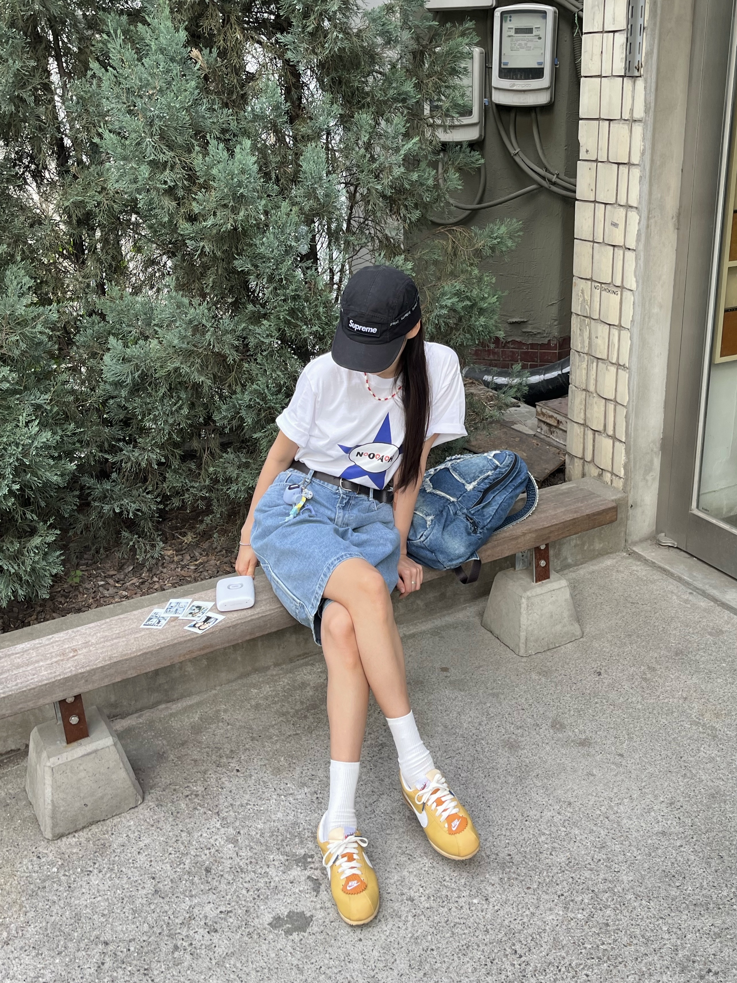 Nike Cortez 23 SE Wheat Gold, Supreme Mesh Pocket Camp Cap Black - 23FW 착용 스타일