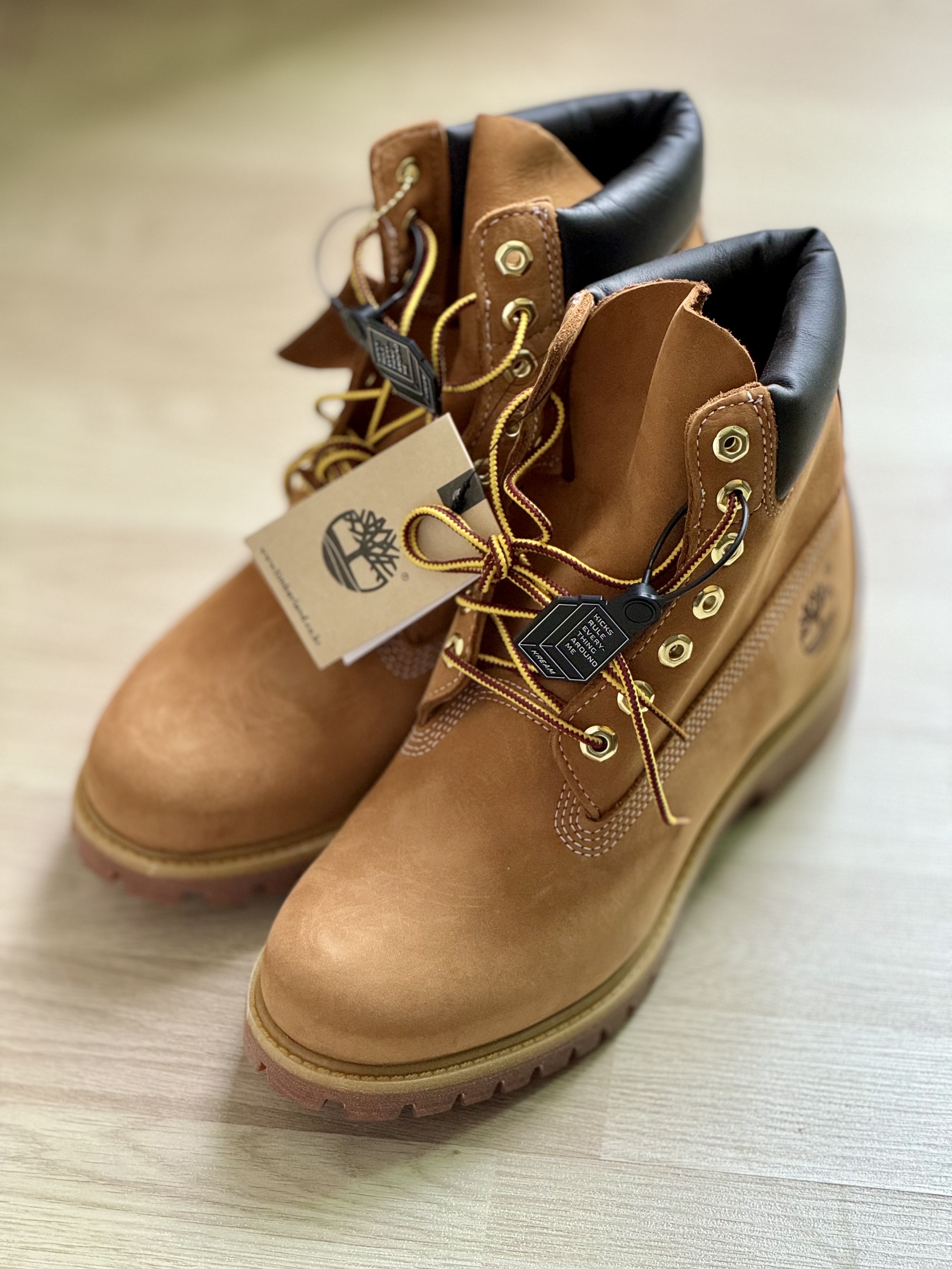 Timberland Premium 6 inch Waterproof Boot Wheat Nubuck - Wide 착용 스타일
