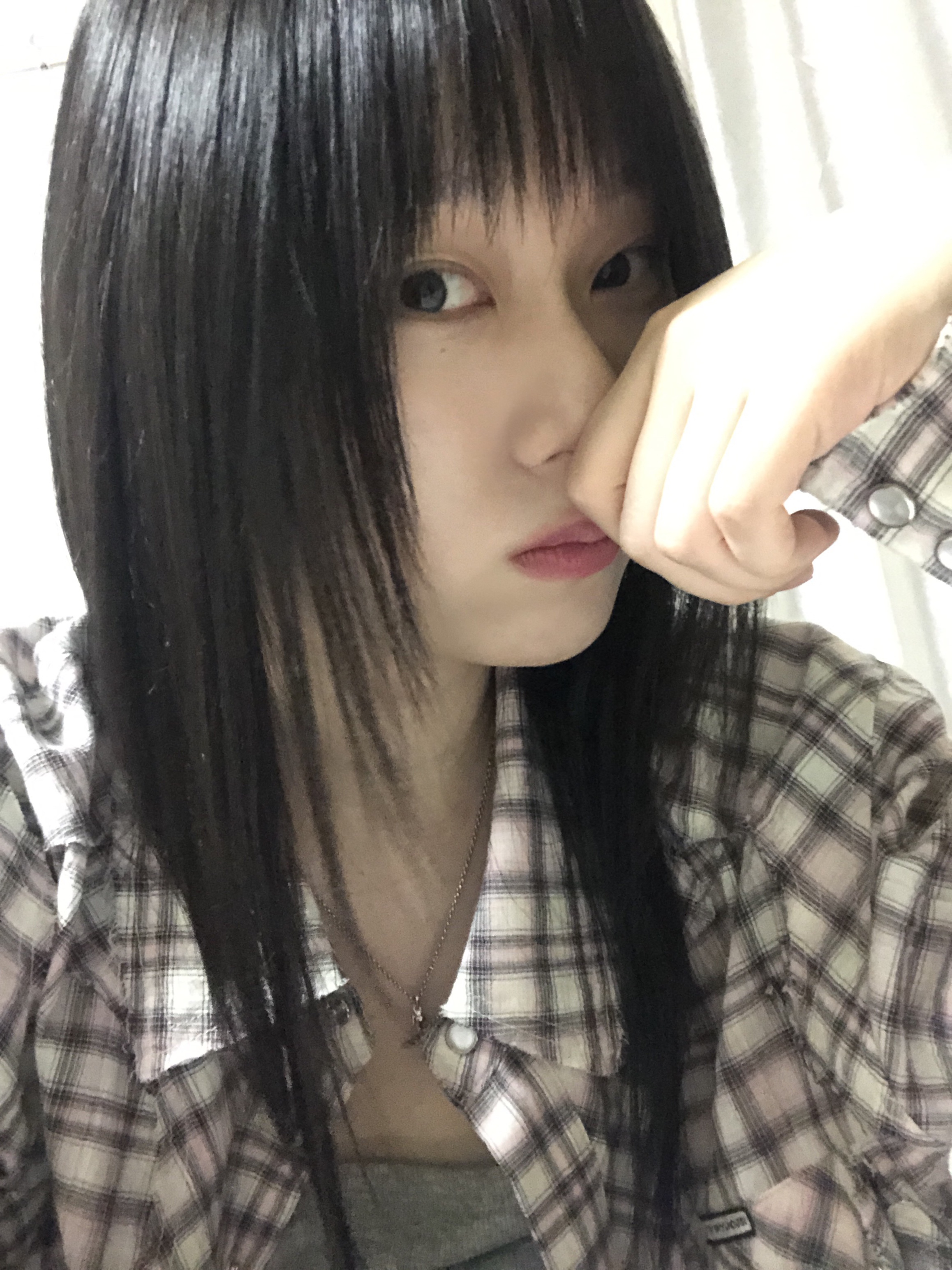 Thevinylhouse Western Check Shirts Pink 착용 스타일 - 2