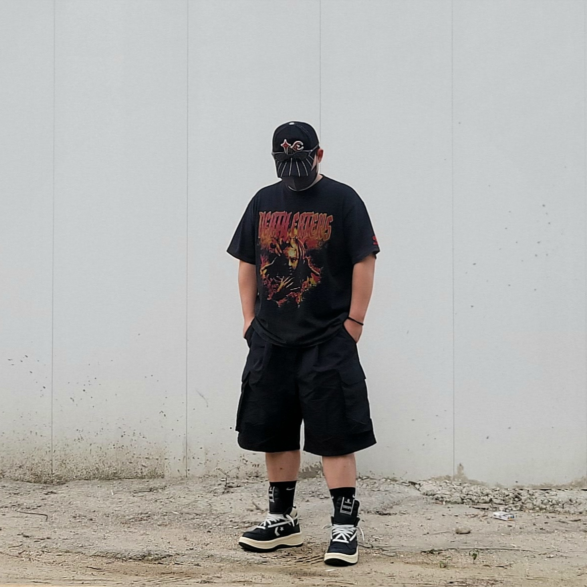 Thug Club TC Rise Cap Black, Oakley Eye Jacket Redux Matte Black Frame Prizm Grey Lenses High Bridge Fit 착용 스타일