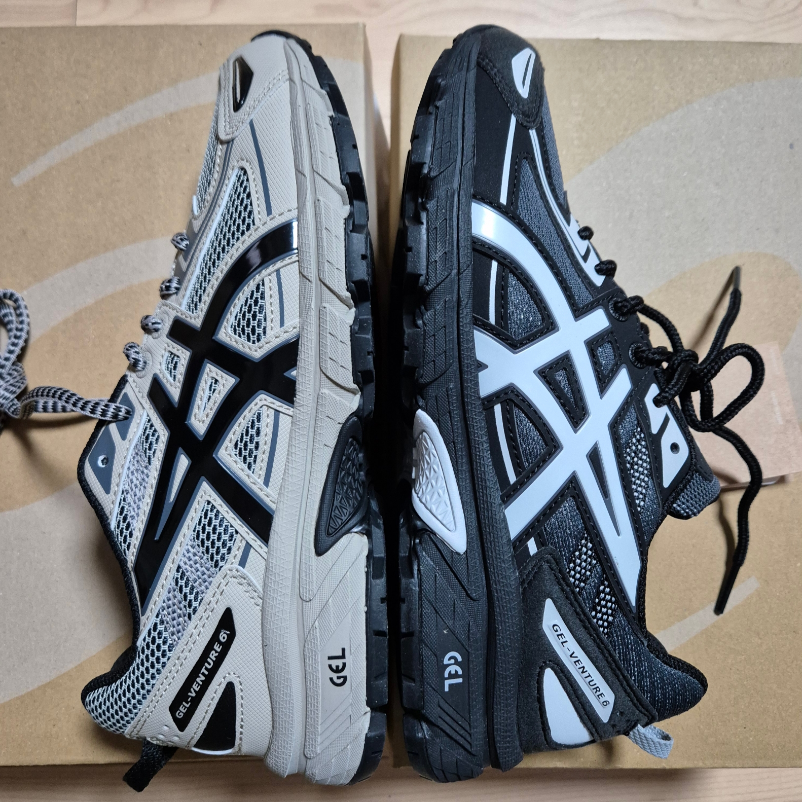 Asics Gel-Venture 6 Carrier Grey, Asics Gel-Venture 6 Feather Grey Black 착용 스타일